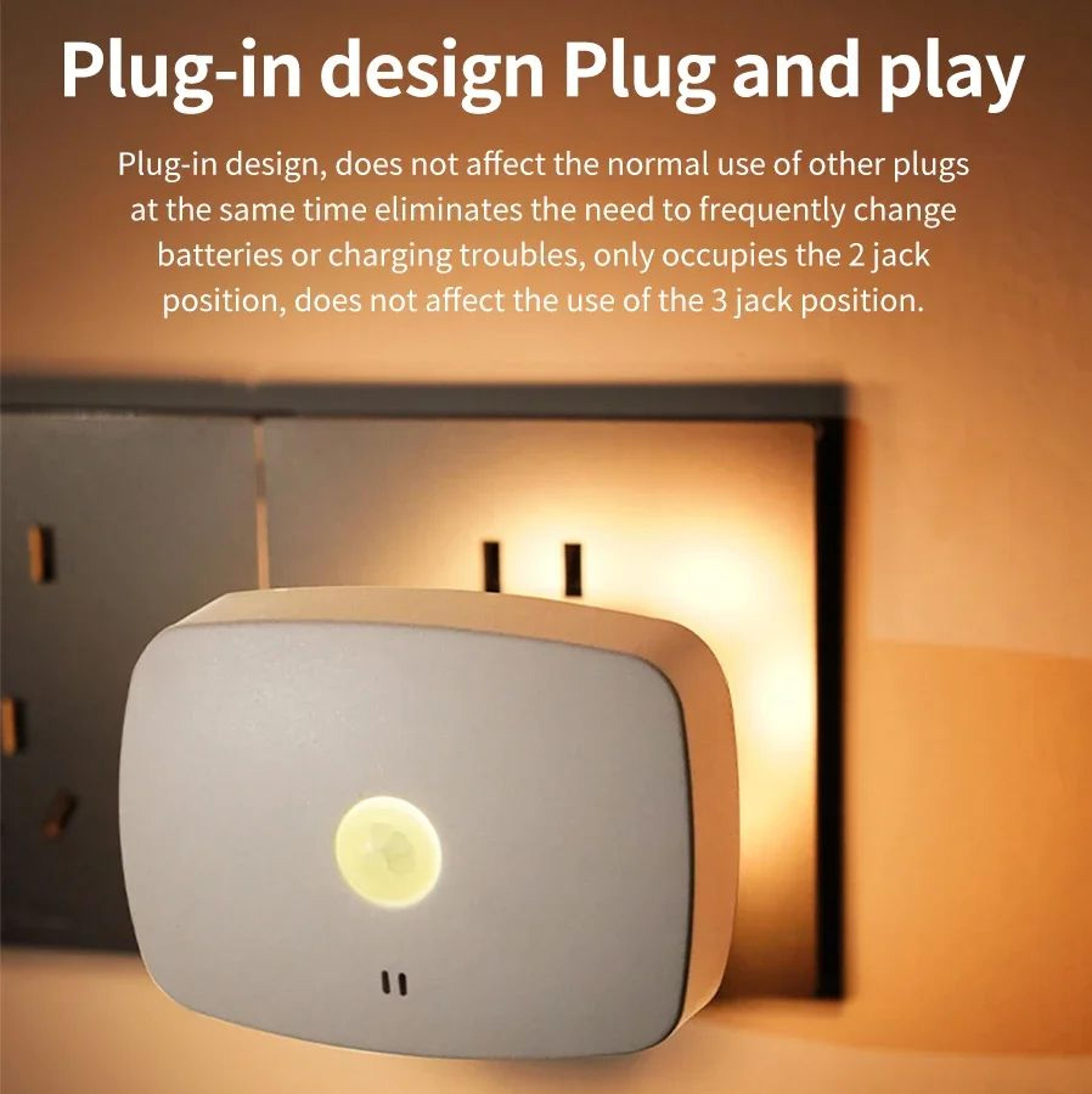 3 color dimmable motion sensor plug in night light