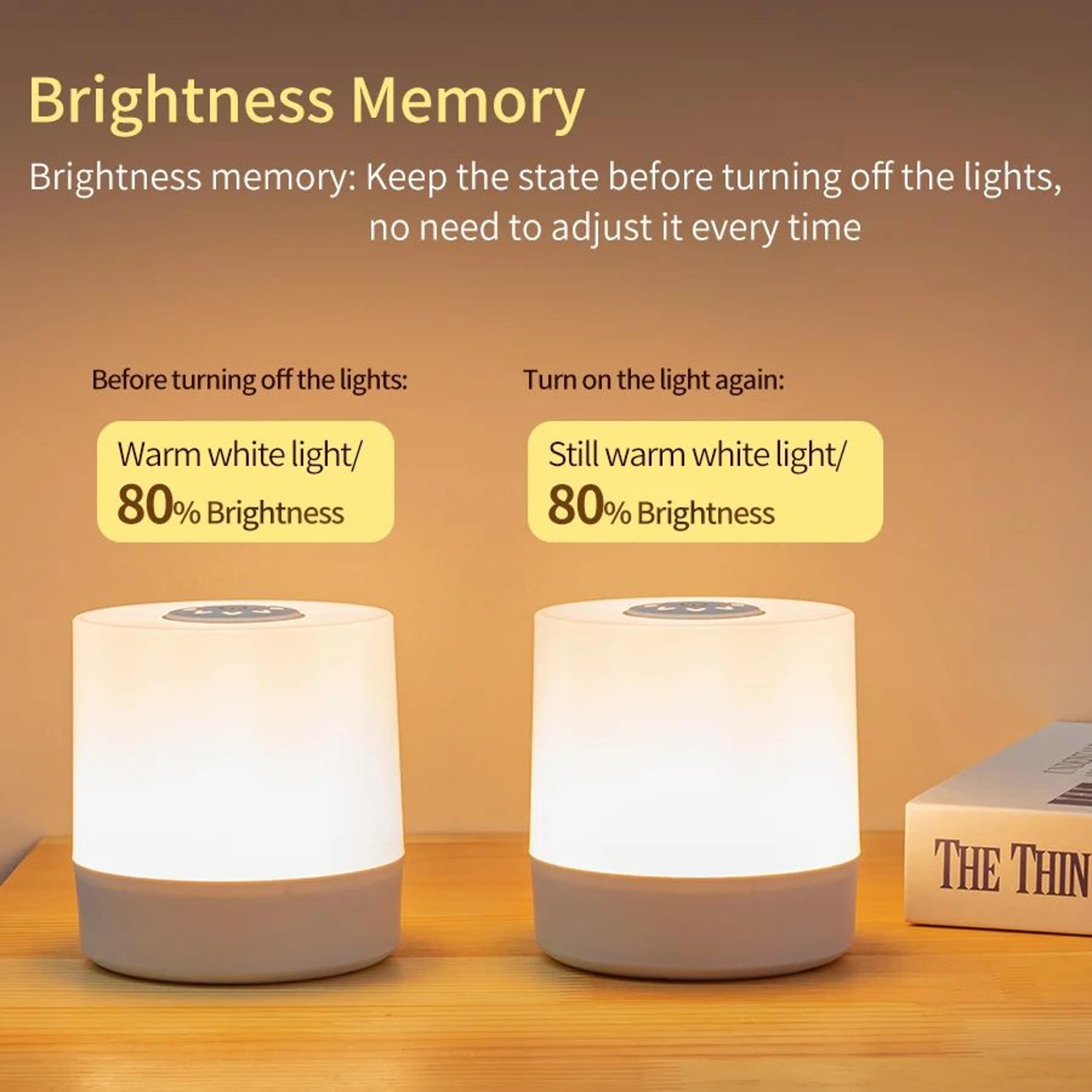 Rechargeable Touch Bedside Lamp With Alarm Clock 5
