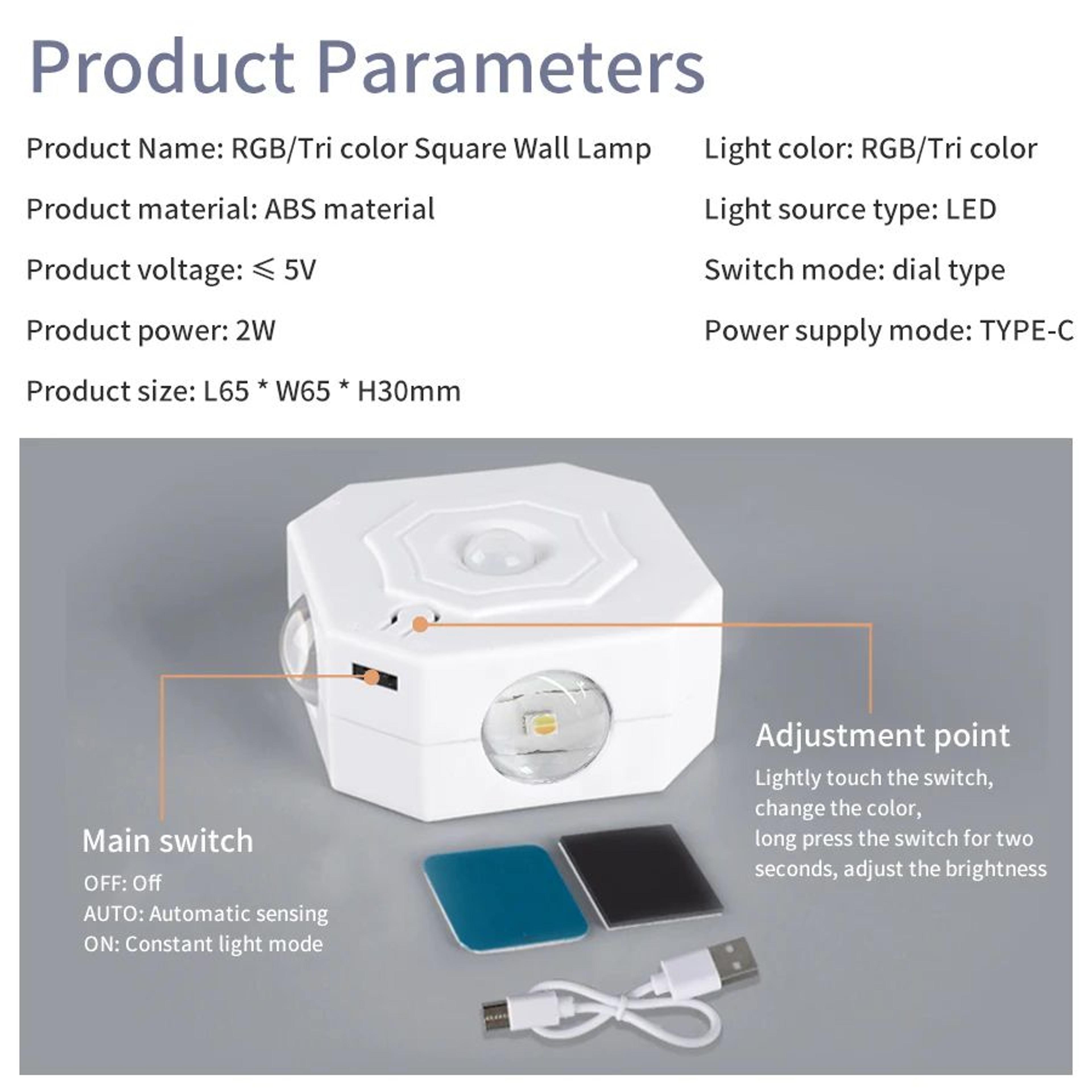 Rechargeable Magnetic Motion Sensor Wall Lamp With Touch Dimming 5