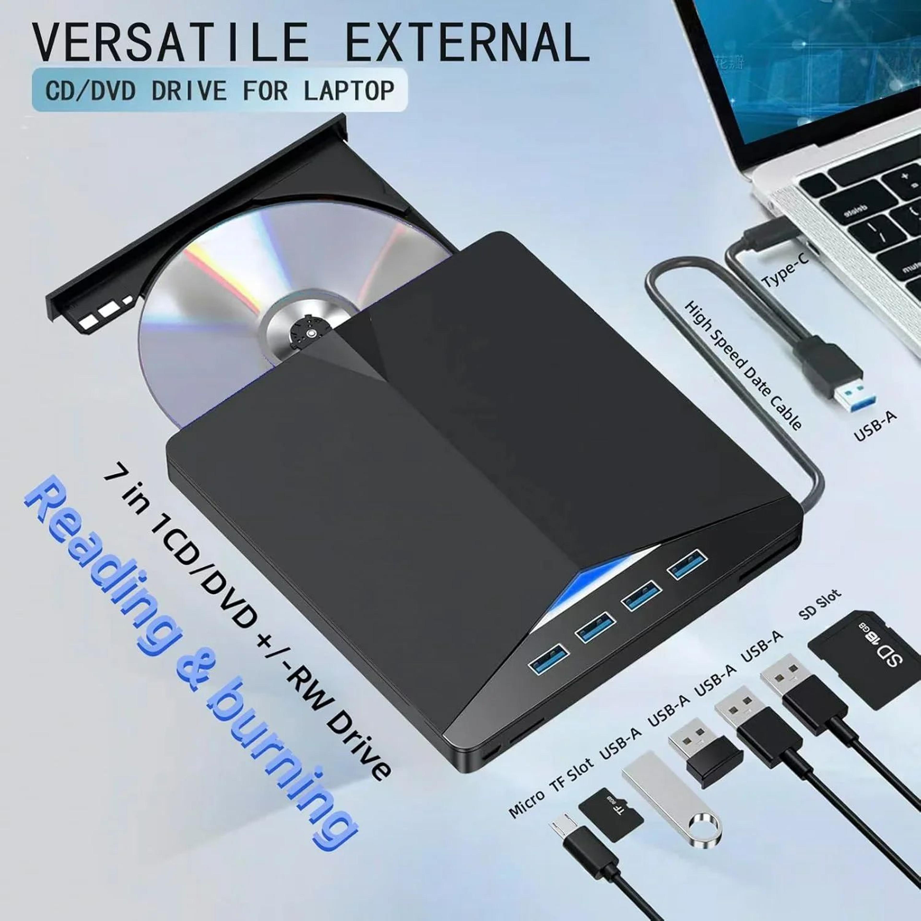 7 in 1 usb 3.0 external dvd cd drive and burner