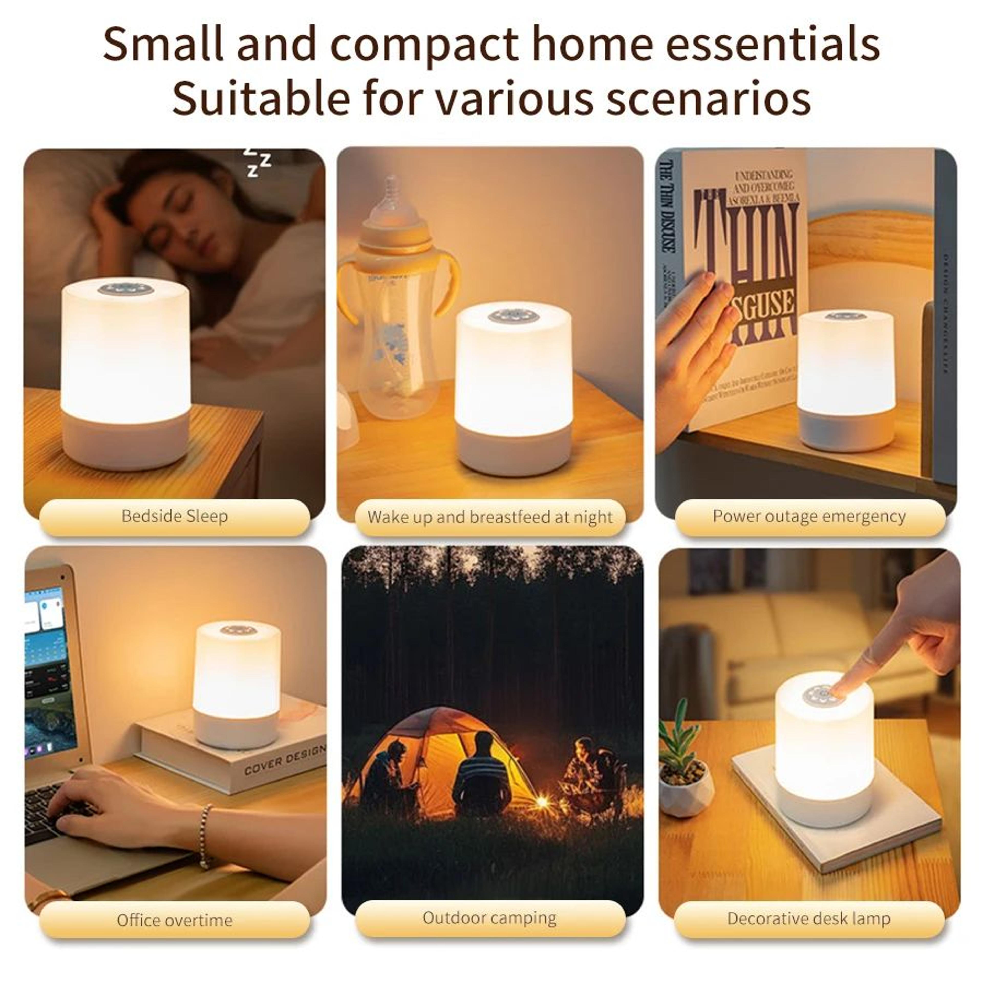 3 Color Rechargeable Touch LED Bedside Lamp With Remote 5