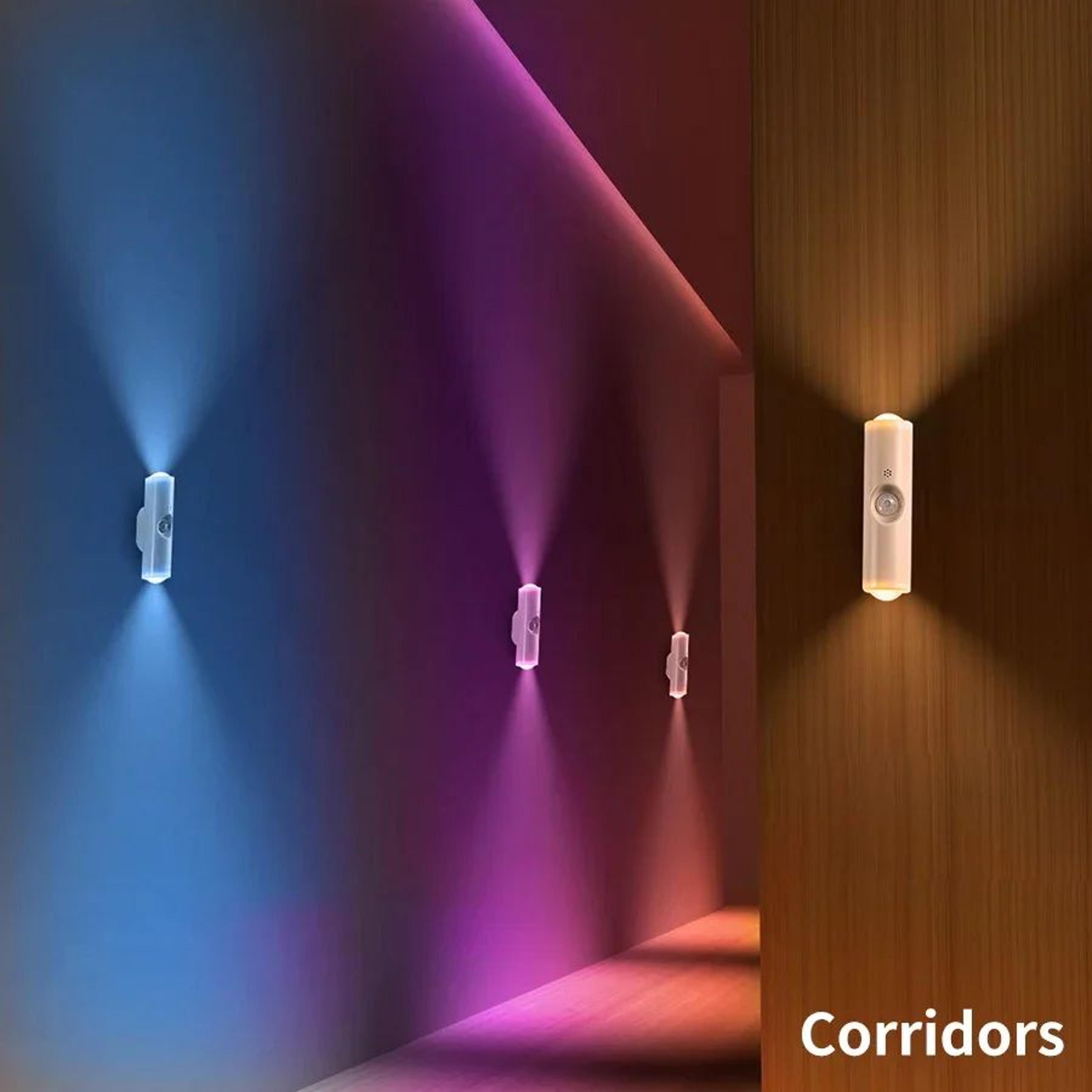 3 color rgb rechargeable motion sensor cabinet light