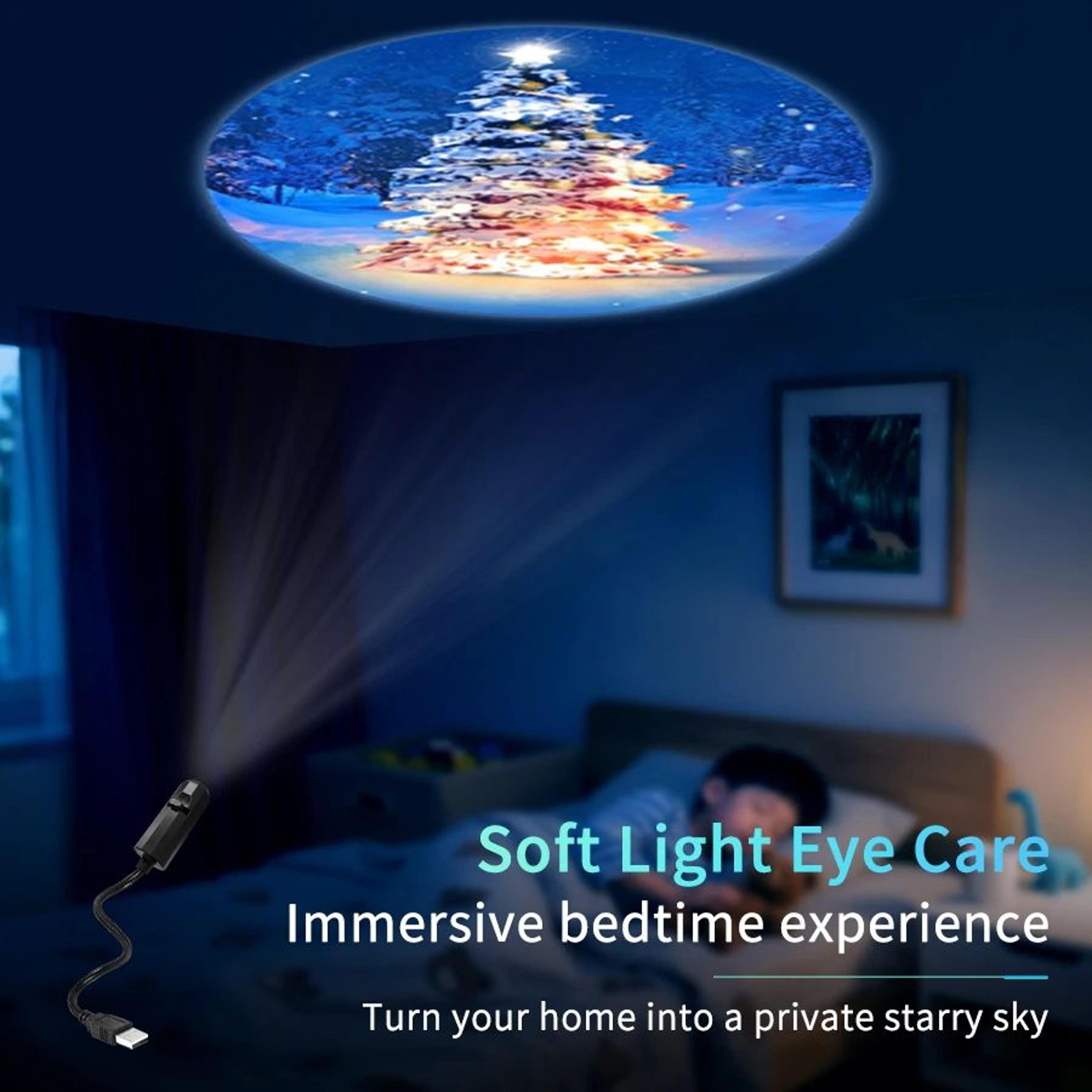 USB Christmas LED Projection Light With Interchangeable Patterns 2