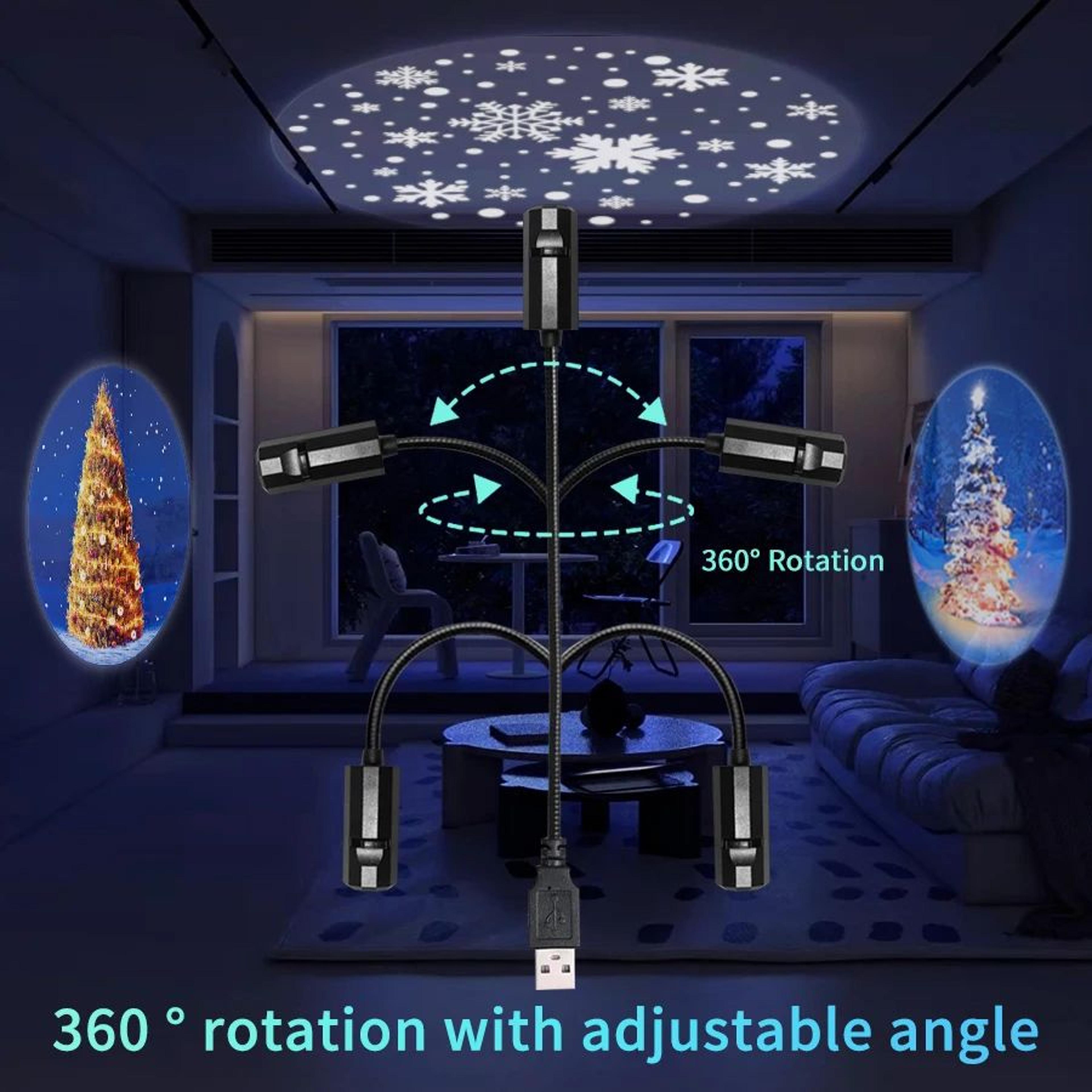 USB Christmas LED Projection Light With Interchangeable Patterns 1