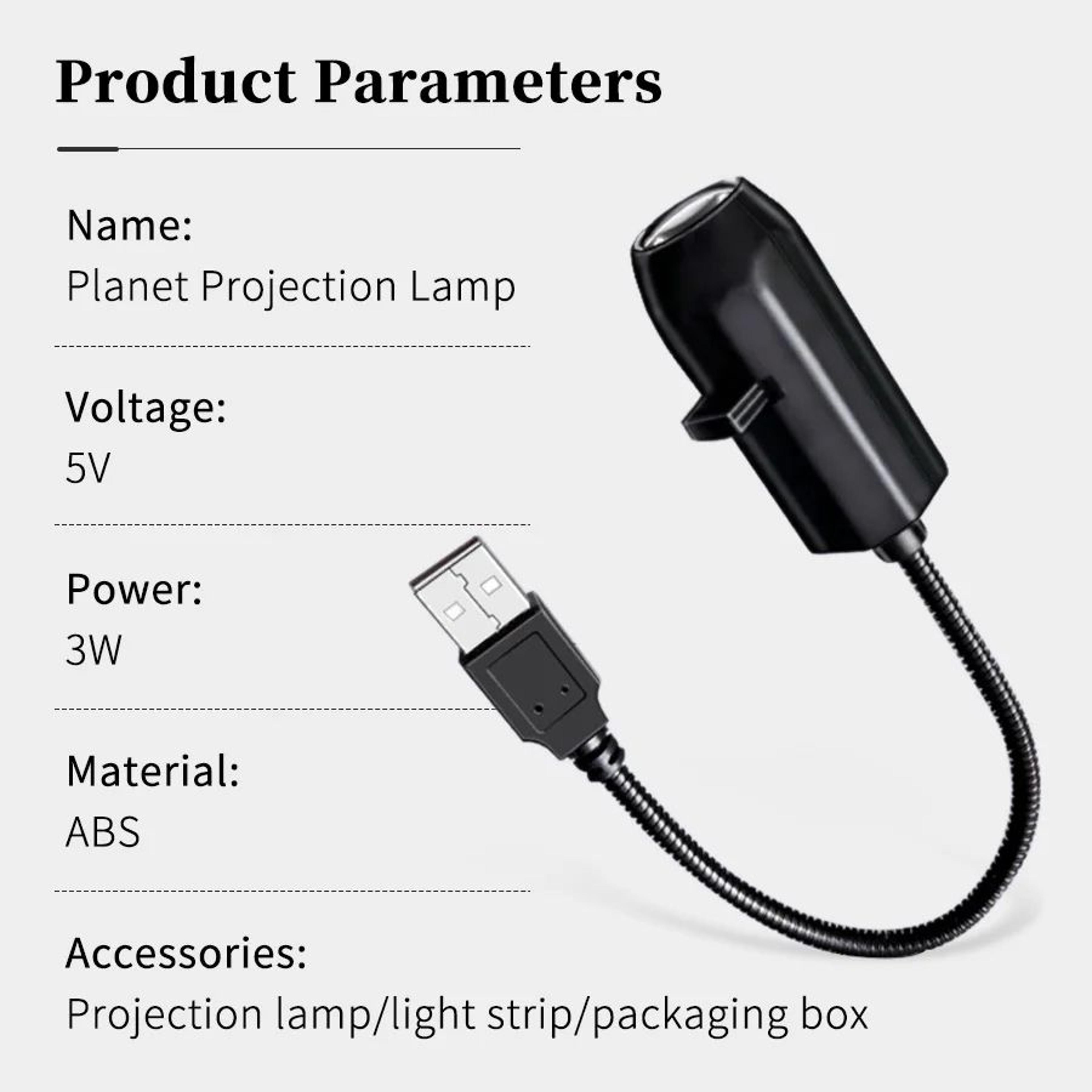 USB Galaxy Planet Projector Night Light With 360 Degree Adjustable Gooseneck 5