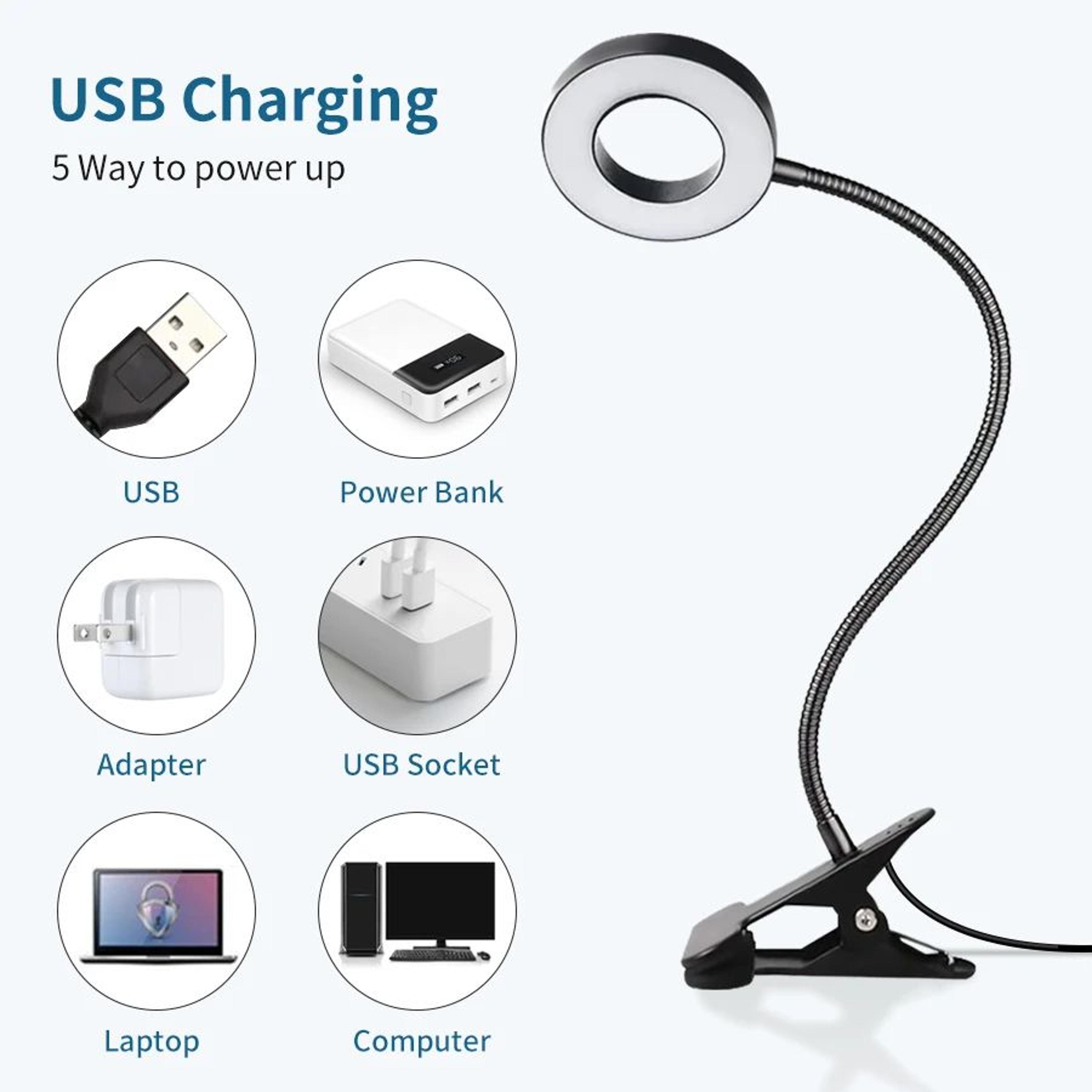 48 LED USB Clip On Desk Lamp With Flexible Gooseneck 1