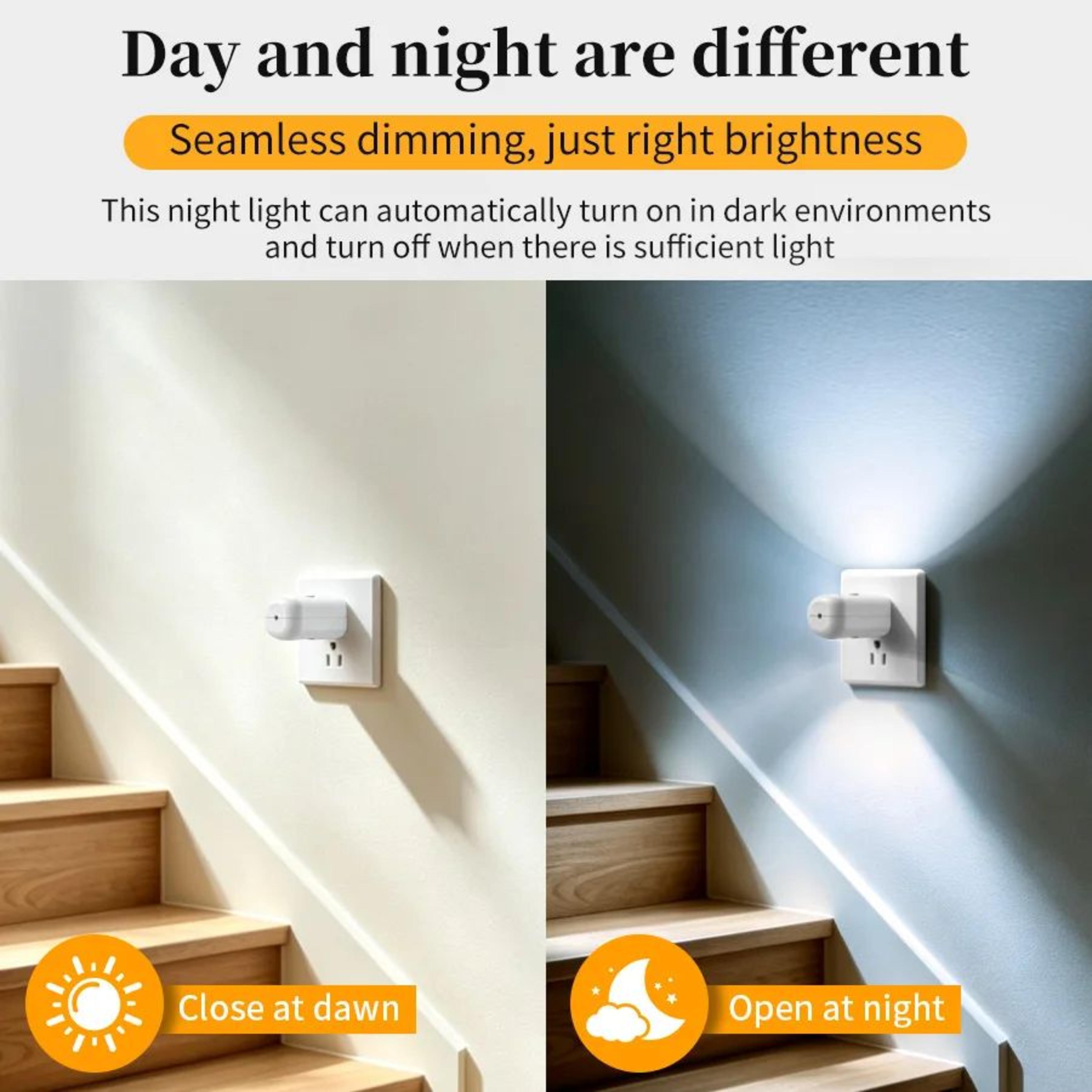 Automatic Sensor LED Plug In Night Light With Warm And Cool White 5