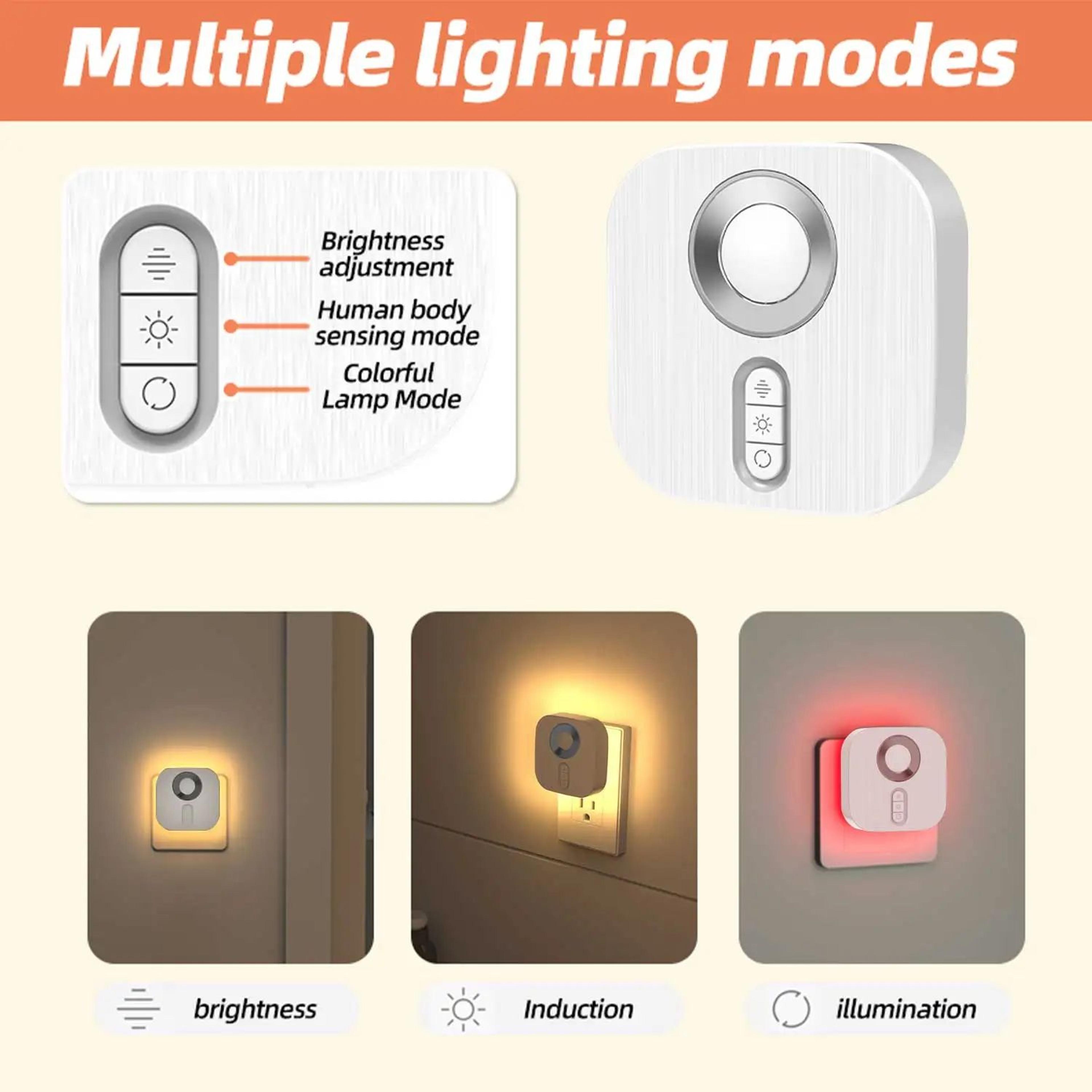 RGB Motion Sensor LED Plug In Night Light 3