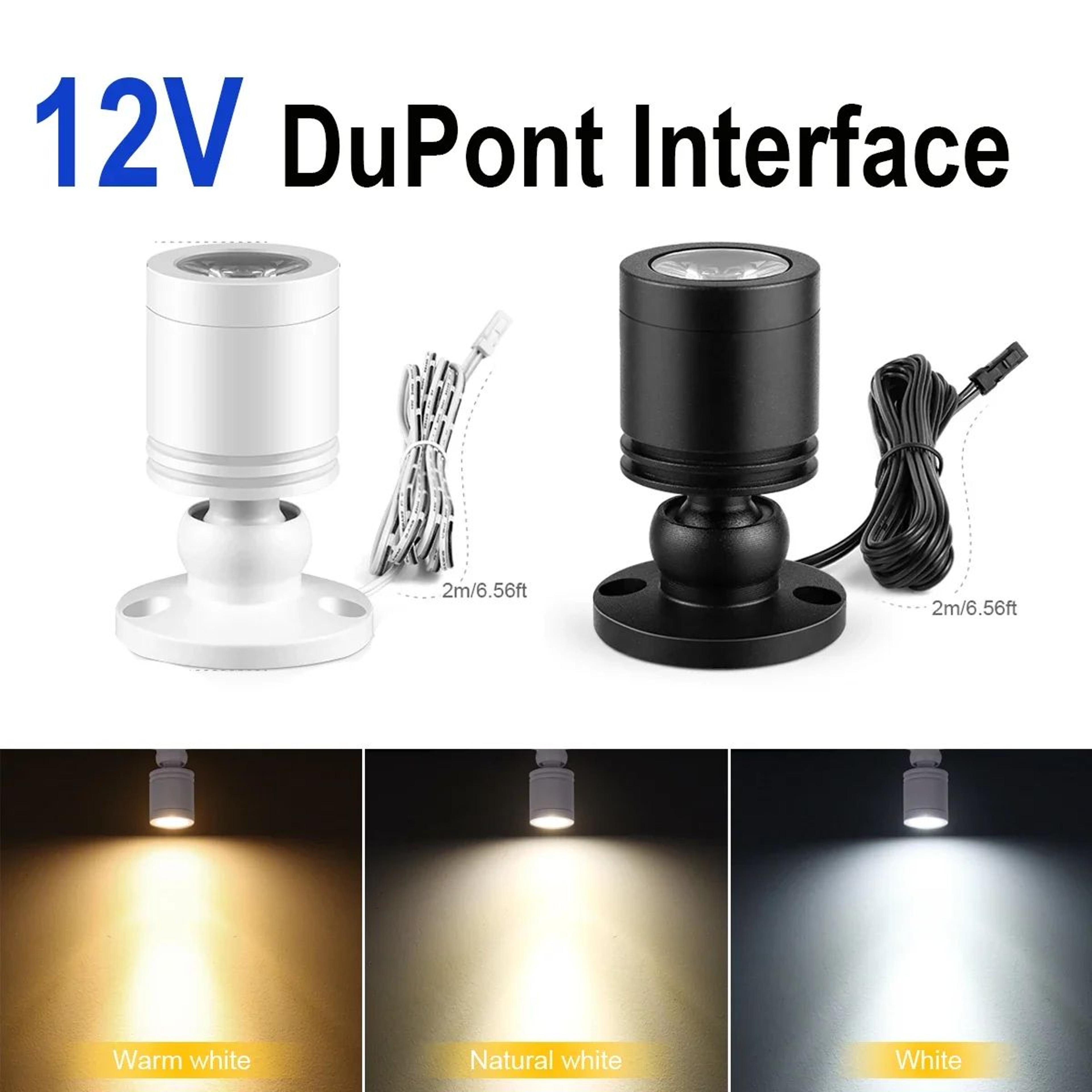 12v mini led spotlight with dupont connector