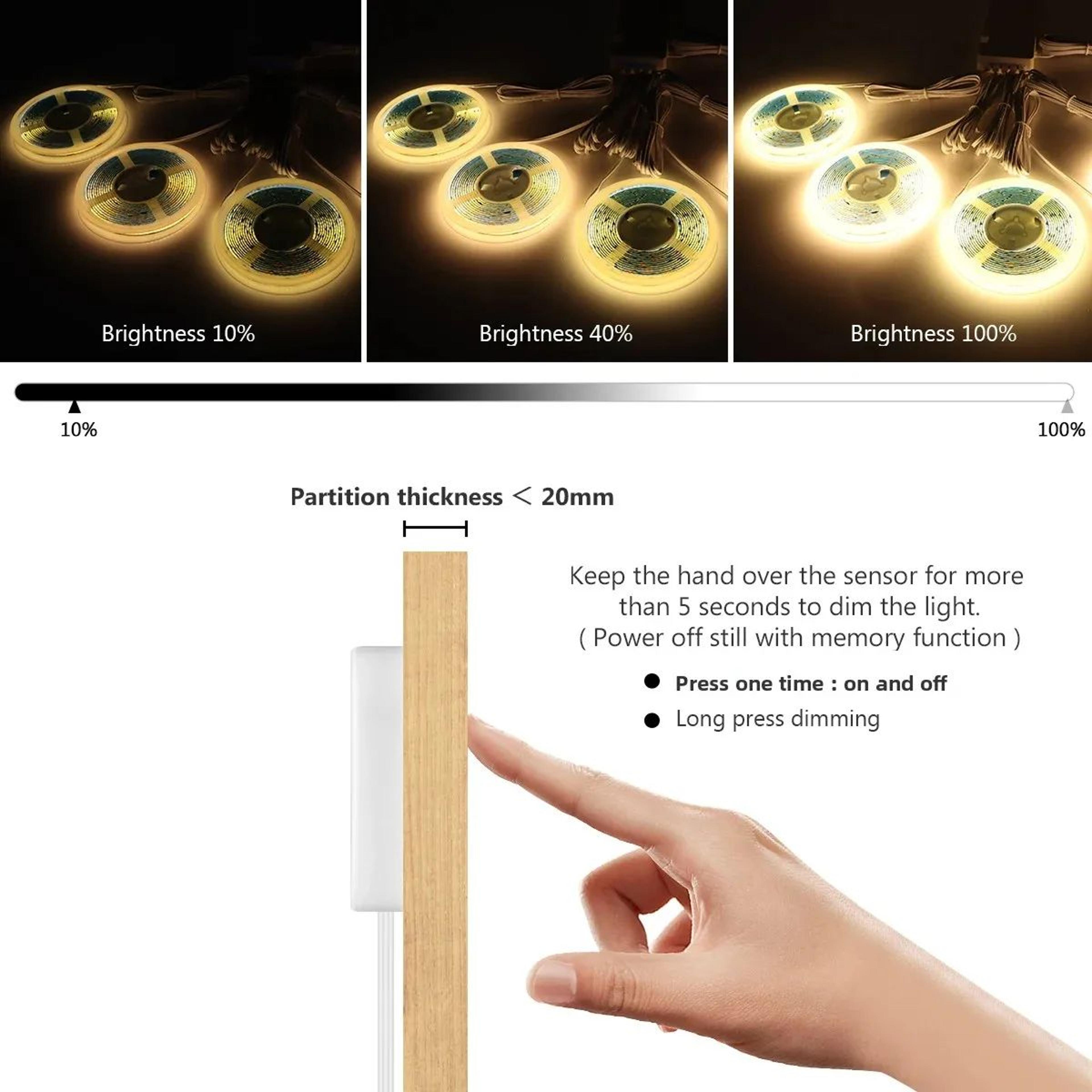 Touch Dimmable COB LED Under Cabinet Strip Light 2