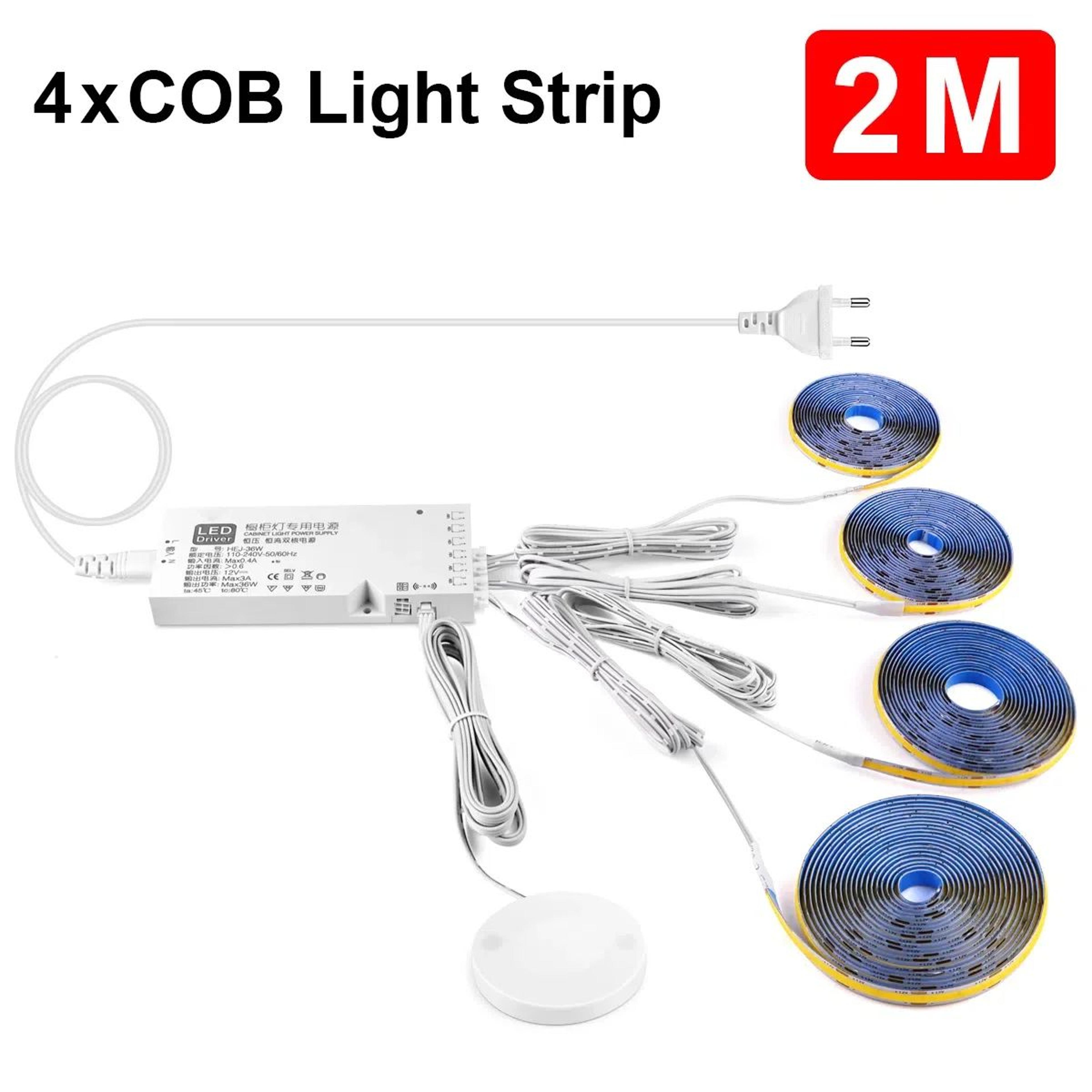 Touch Dimmable COB LED Under Cabinet Strip Light 15
