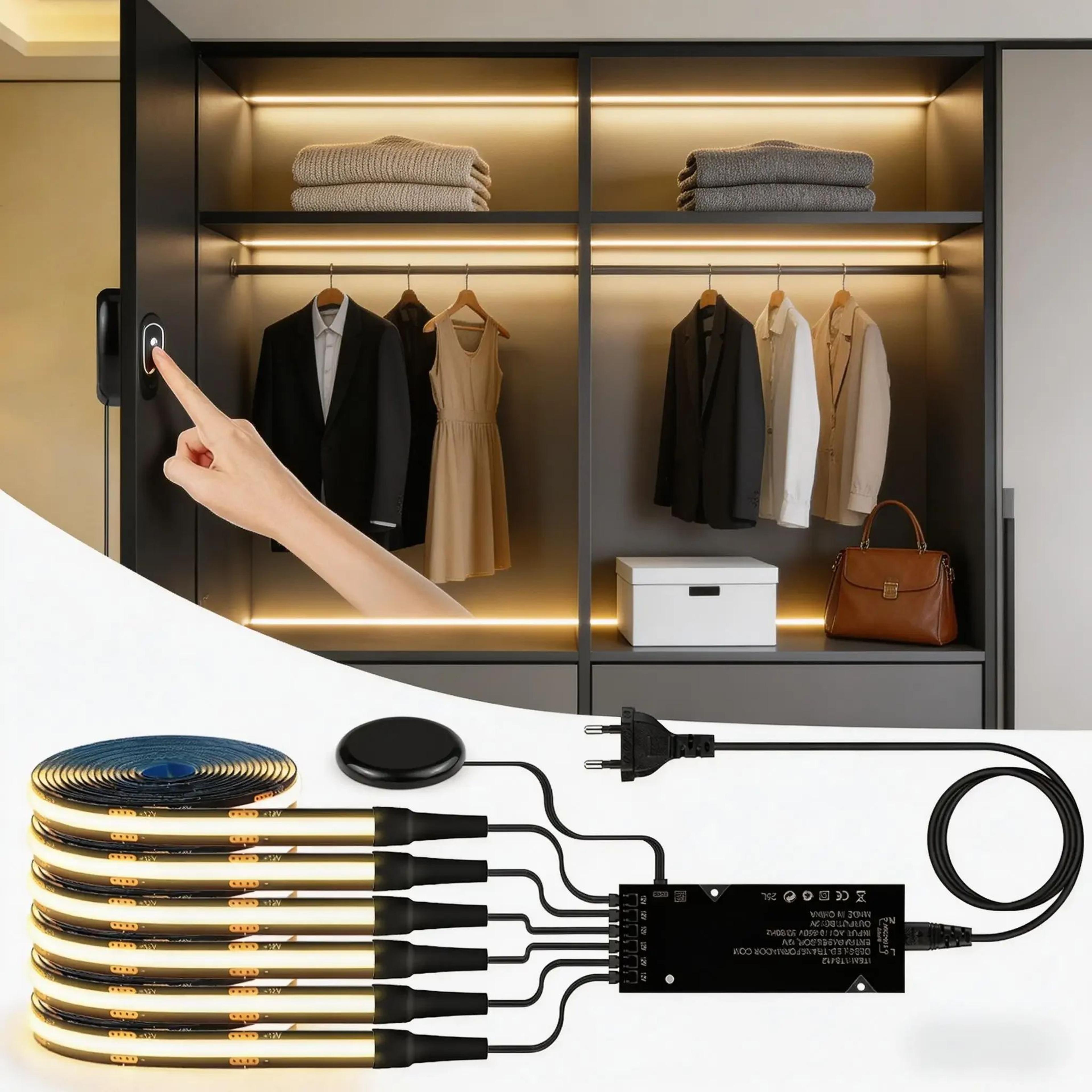 cob led under cabinet strip light kit with touch dimmer