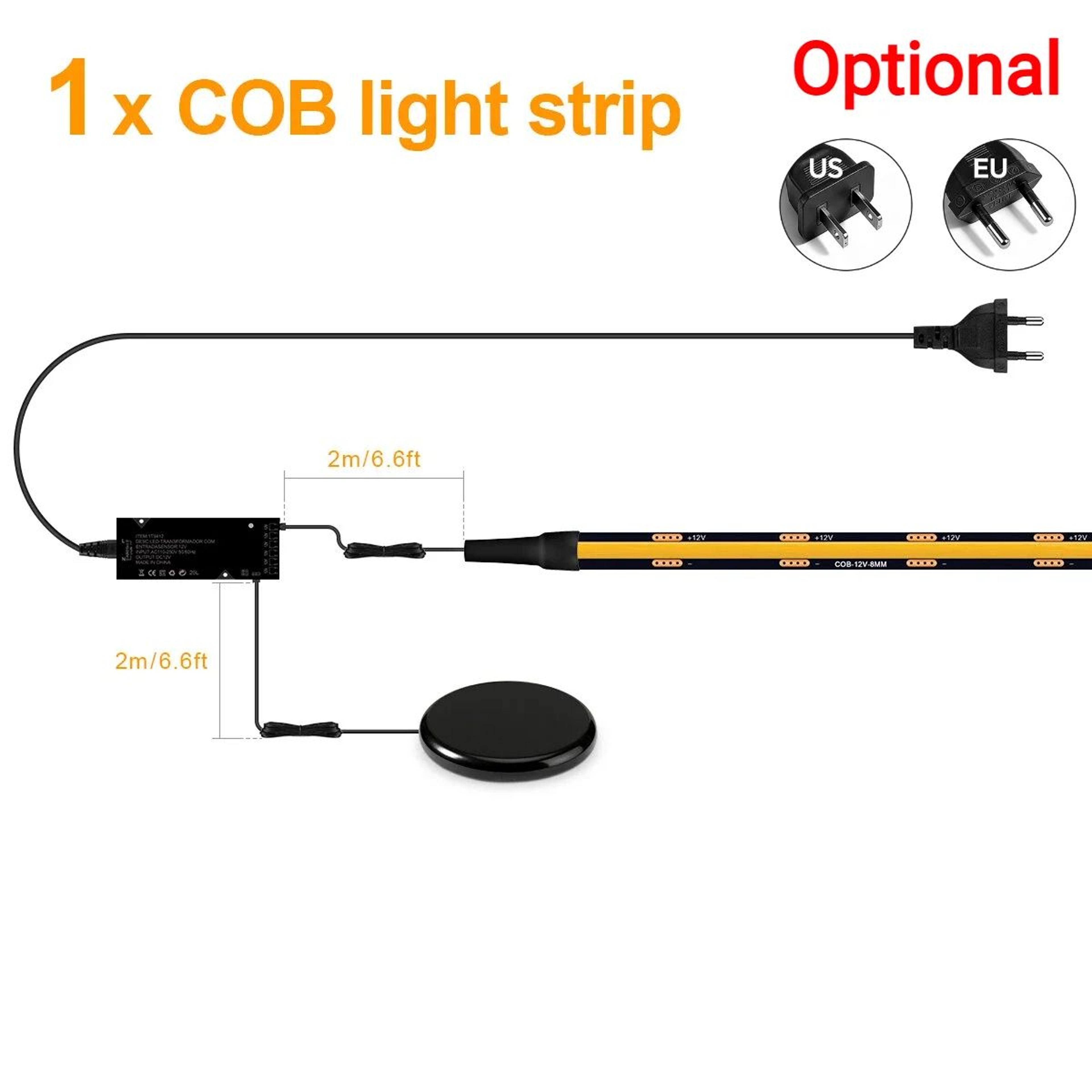 COB LED Under Cabinet Strip Light Kit With Touch Dimmer 6