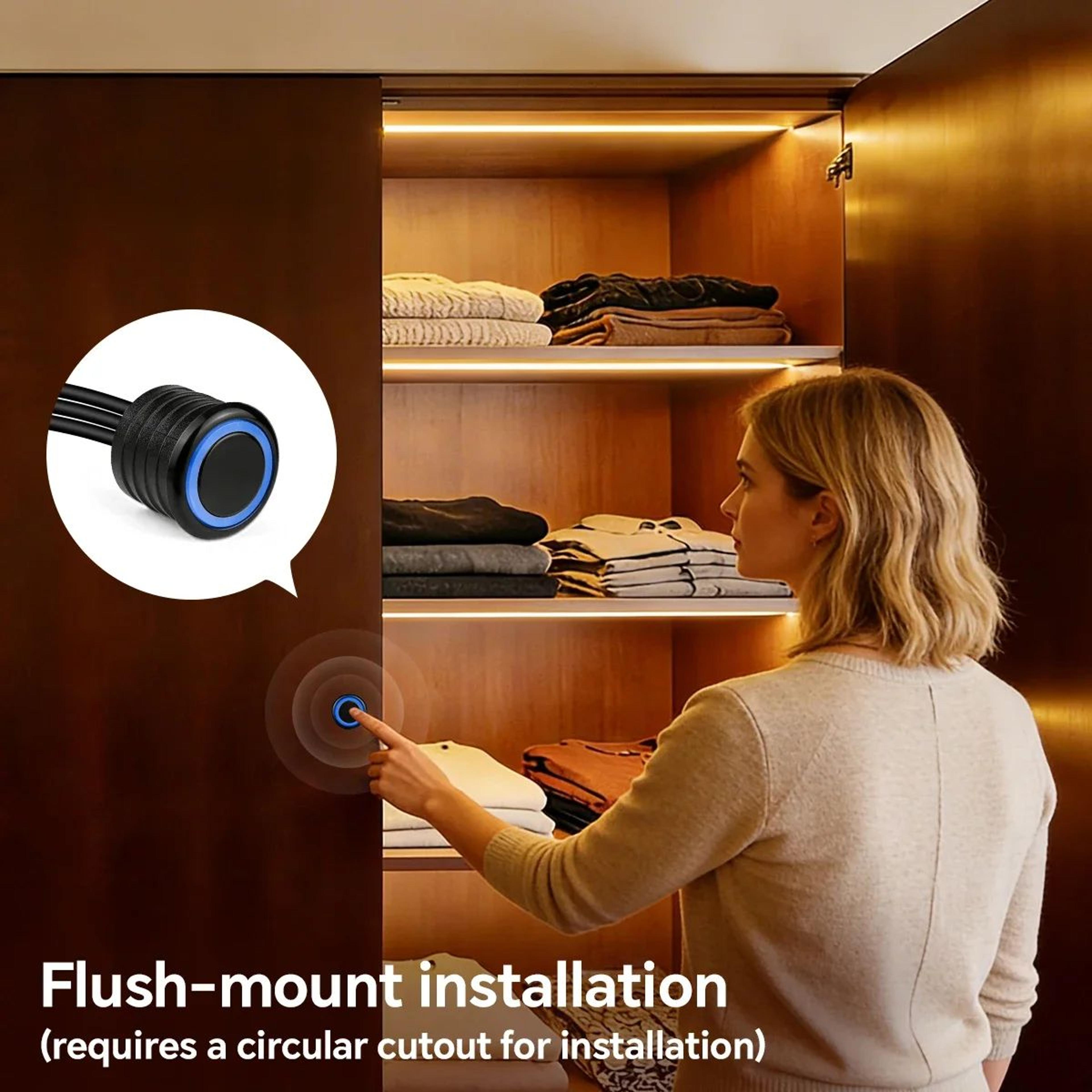 COB LED Wardrobe Light Kit With Hidden Touch Dimmer 3