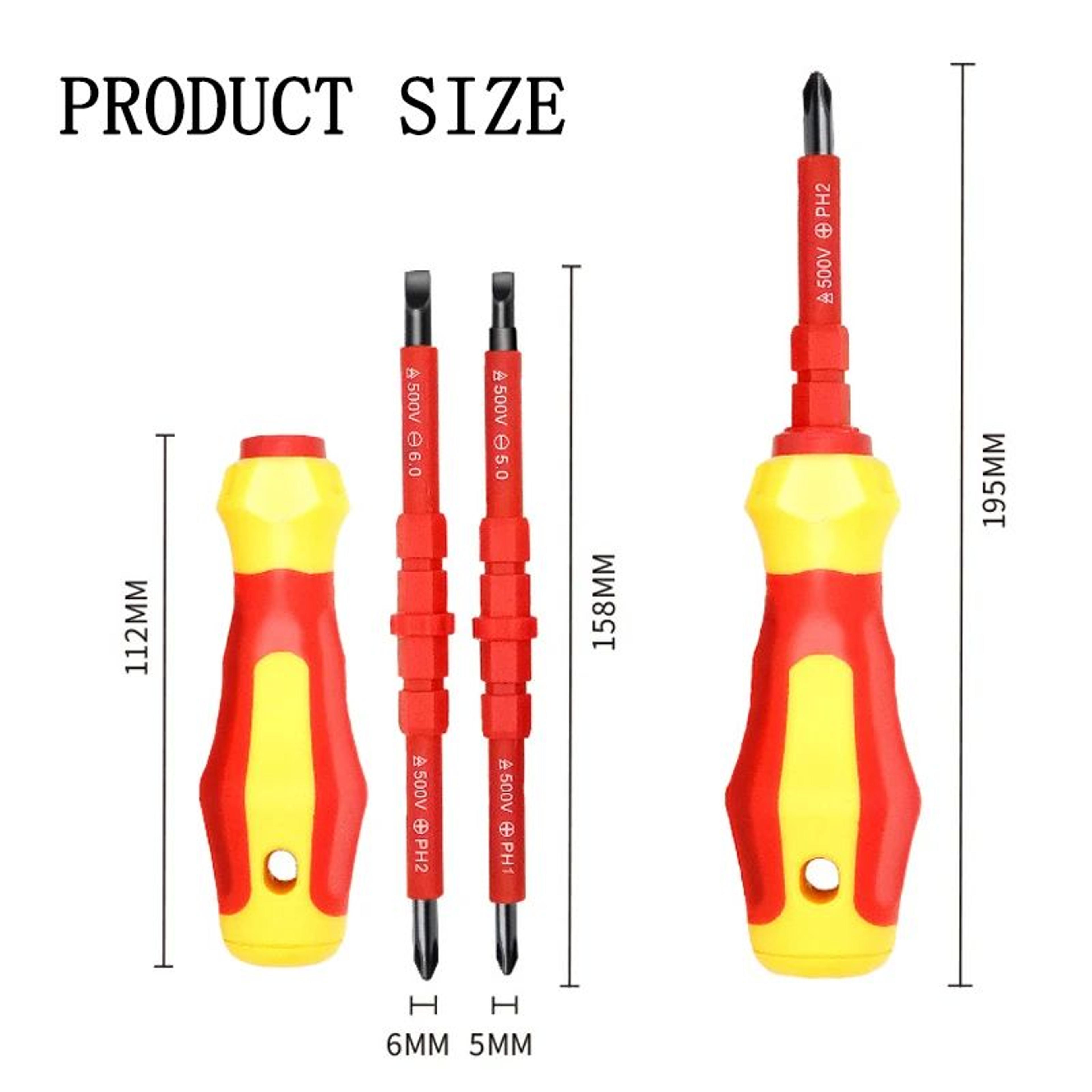 5 Piece Insulated Screwdriver Set For Electrical Repairs 5