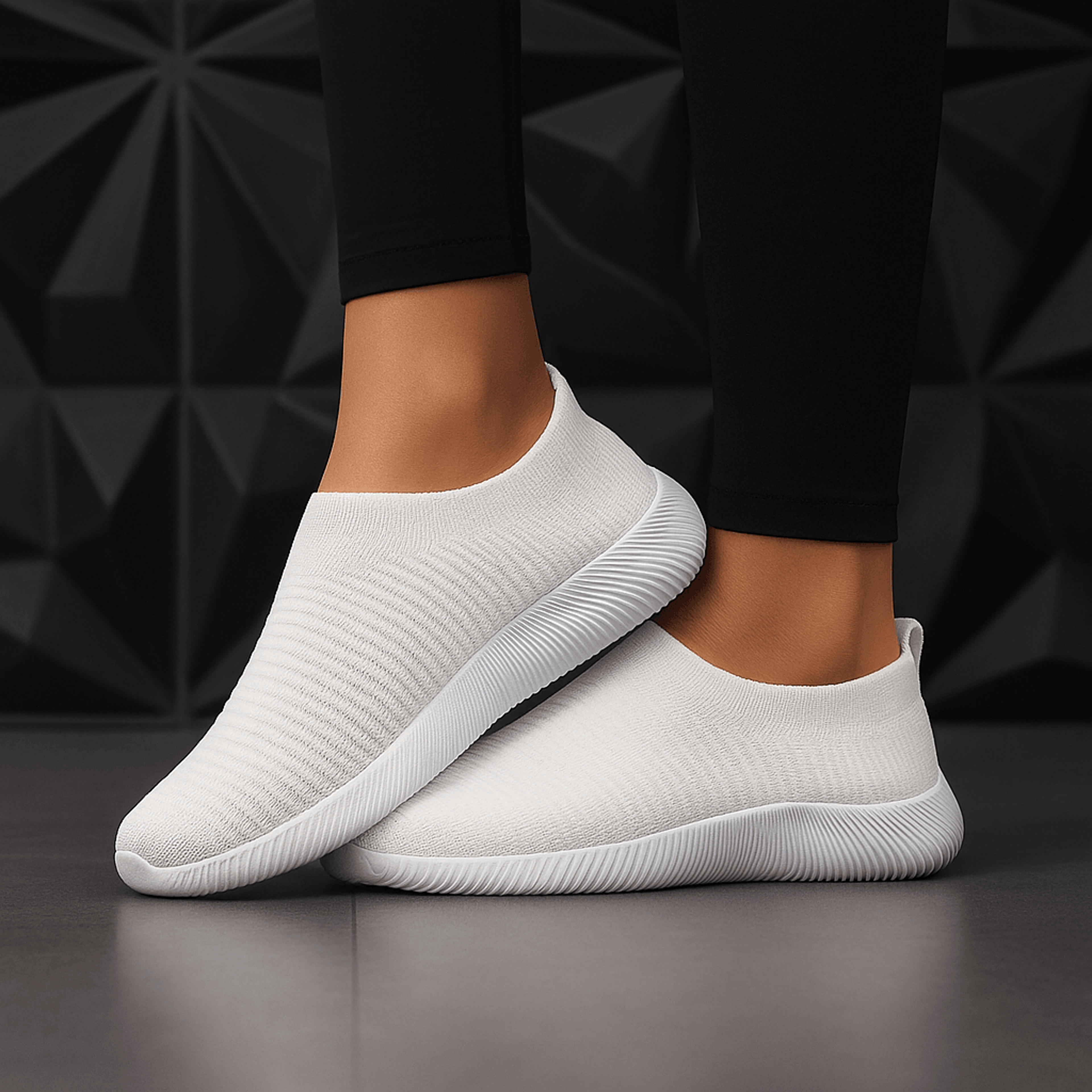 women's lightweight mesh slip-on sneakers – breathable, low-top walking & running shoes