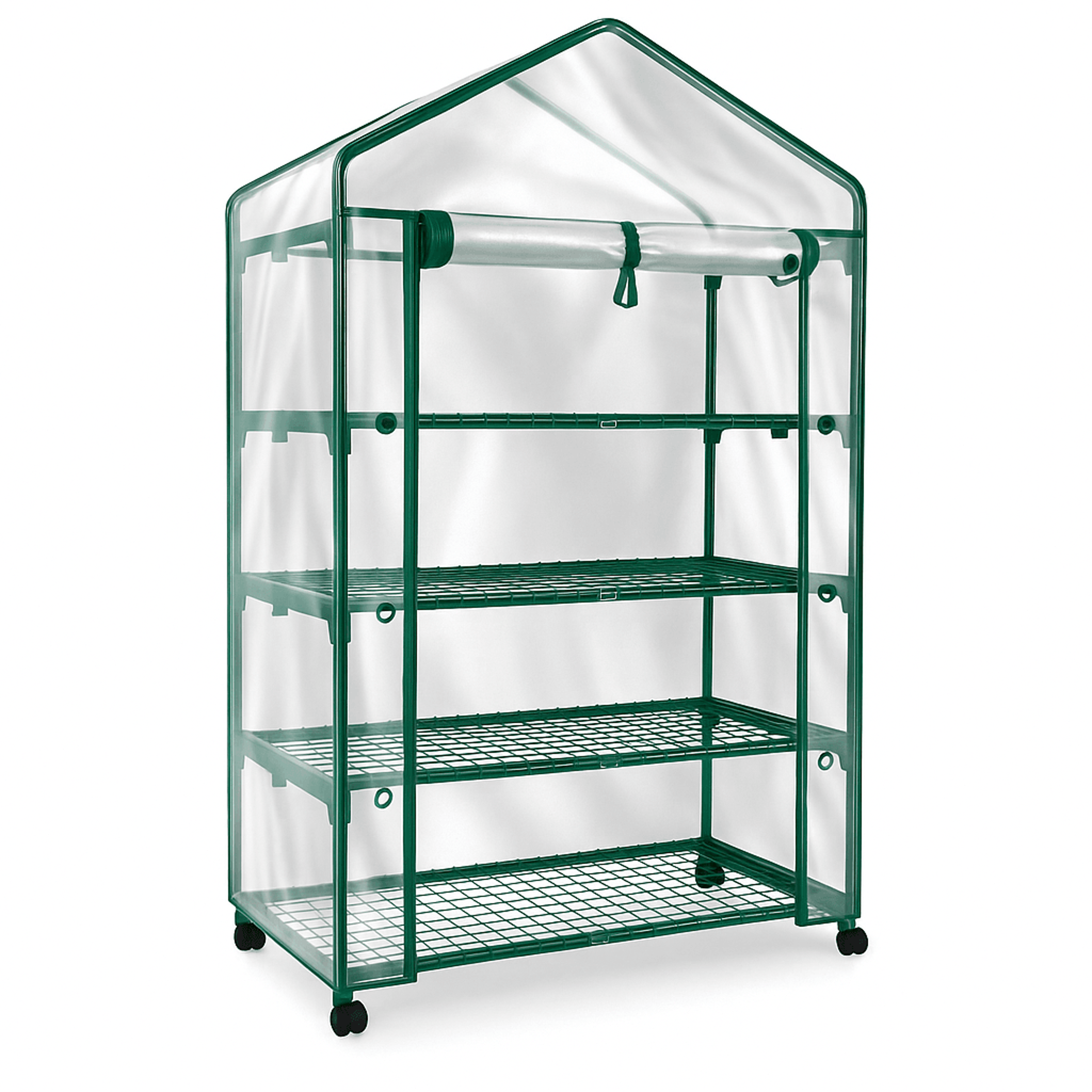 63" 4-tier mini greenhouse with rust-resistant frame and pvc cover