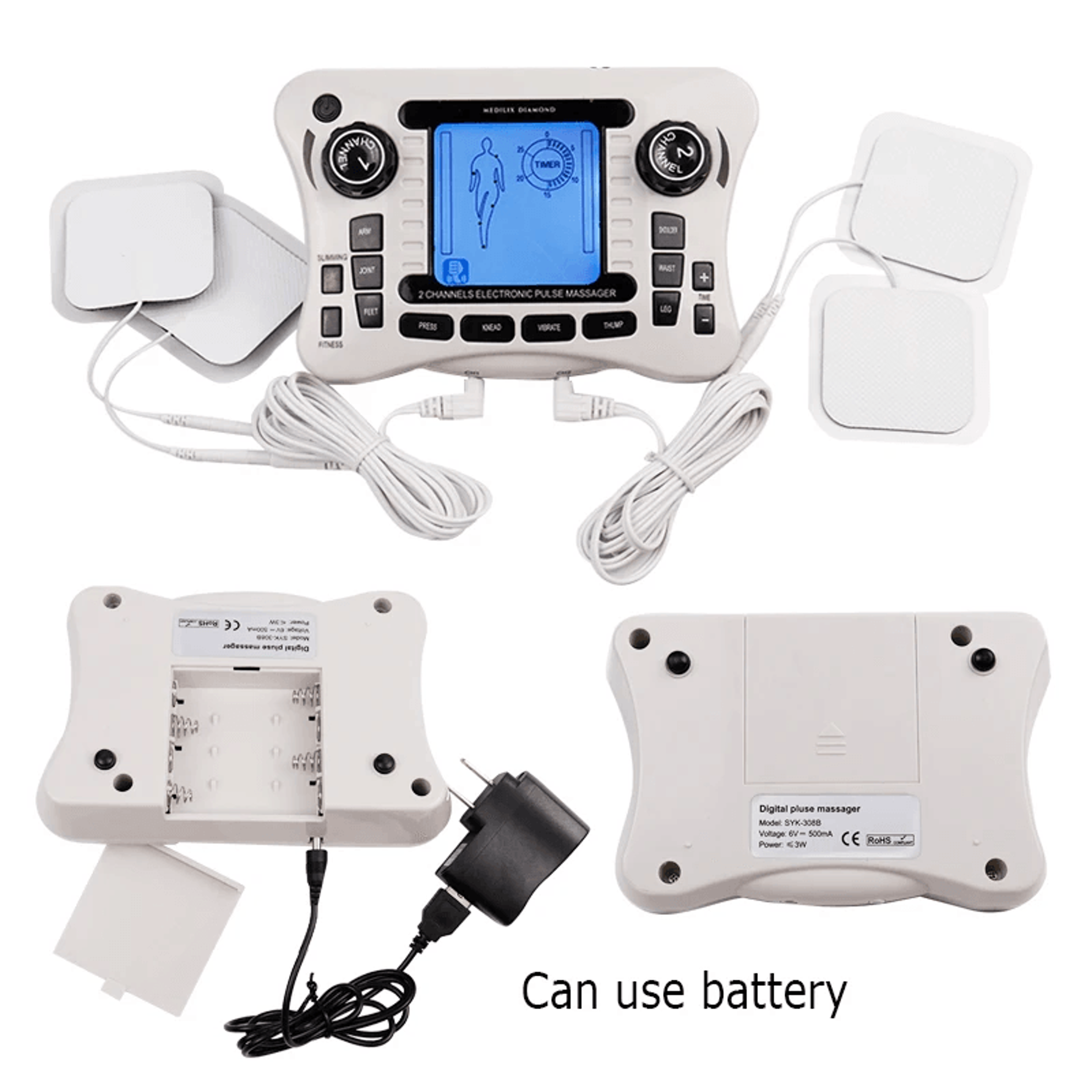 rechargeable tens ems massager – full-body pain relief & muscle stimulator