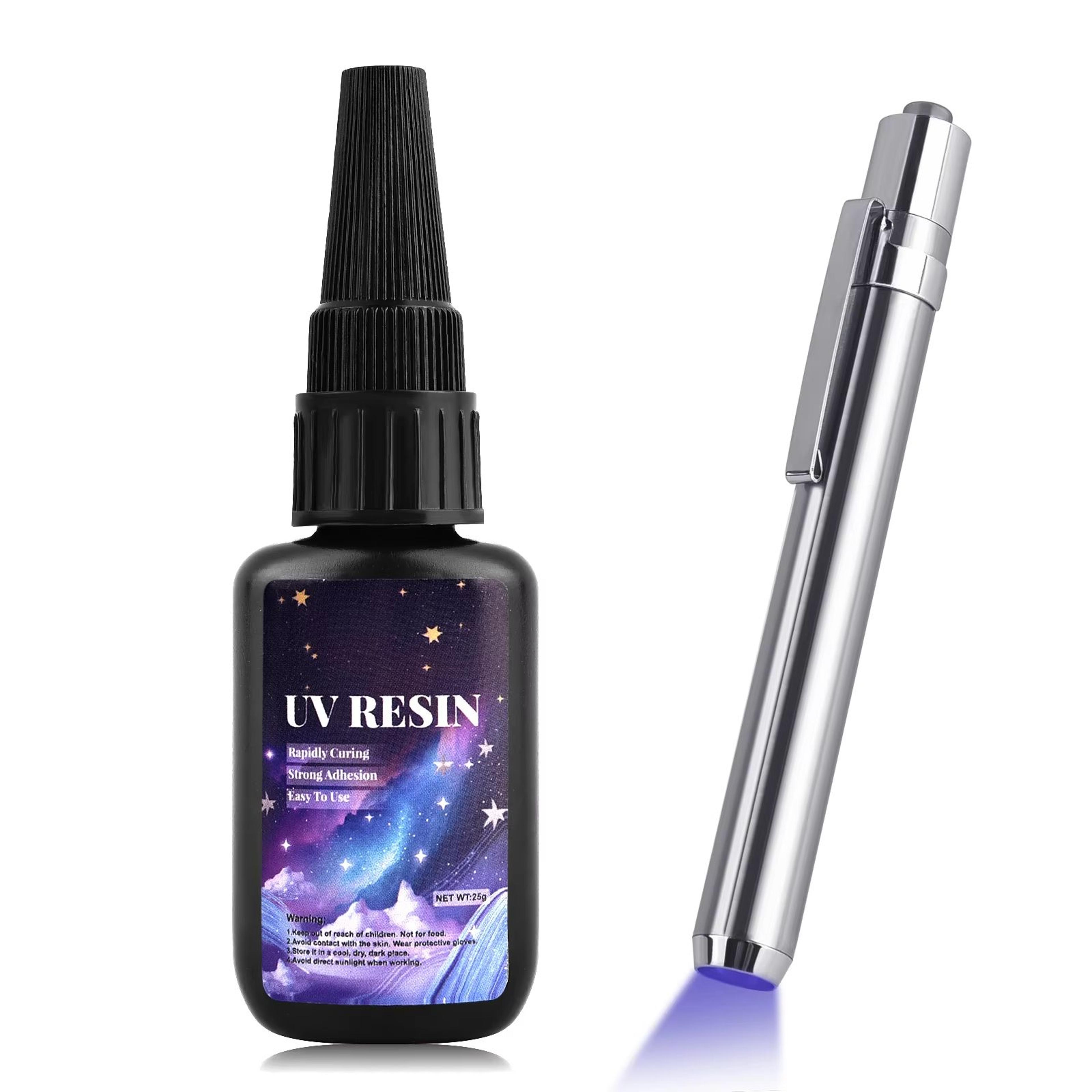 25g UV Resin Glue Kit With Light  QuickDrying Bonding  Welding Resin For Glass Metal Wood DIY Craft 8