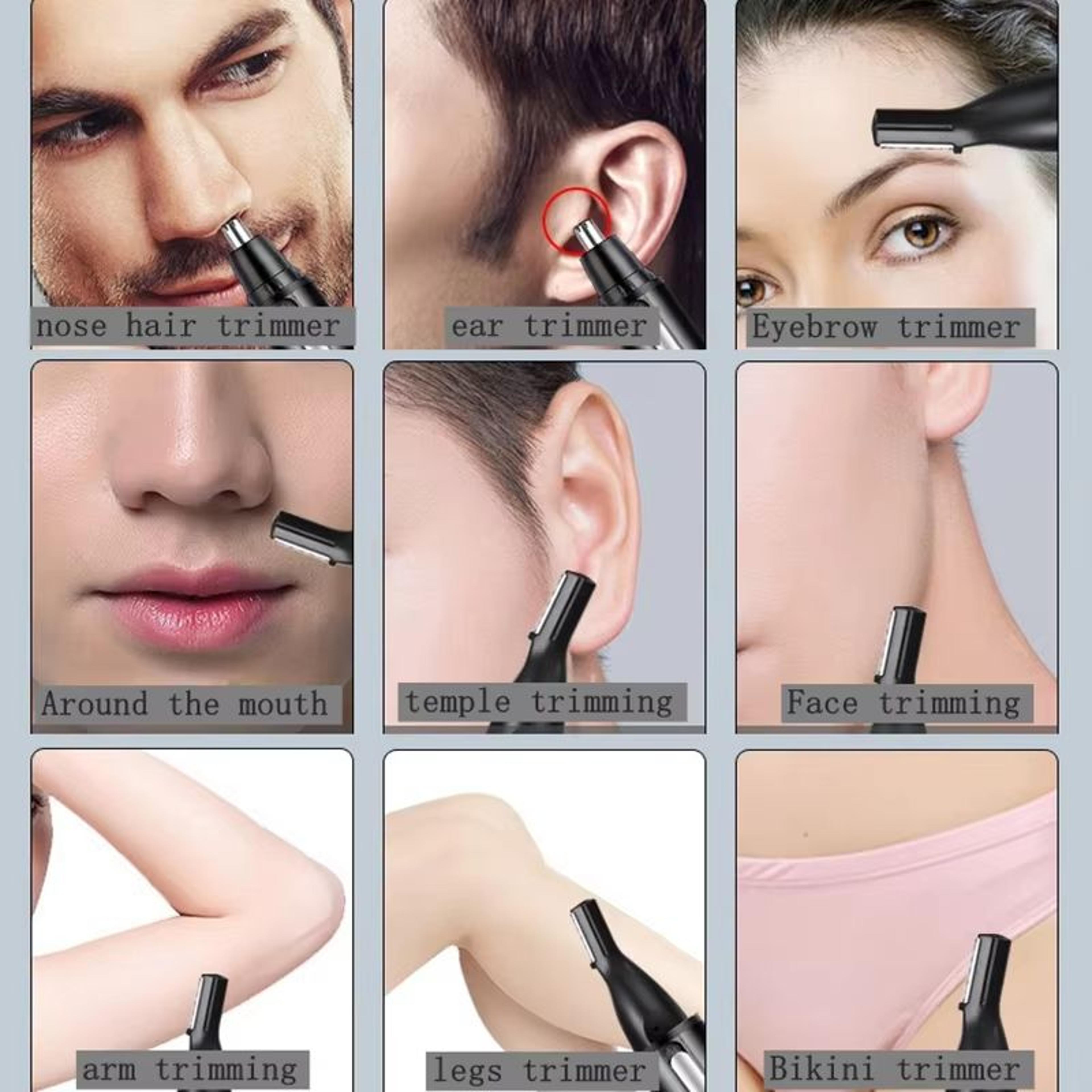 Rechargeable Nose And Ear Hair Trimmer For Men  AllinOne Electric Grooming Kit For Beard Eyebrows A 1