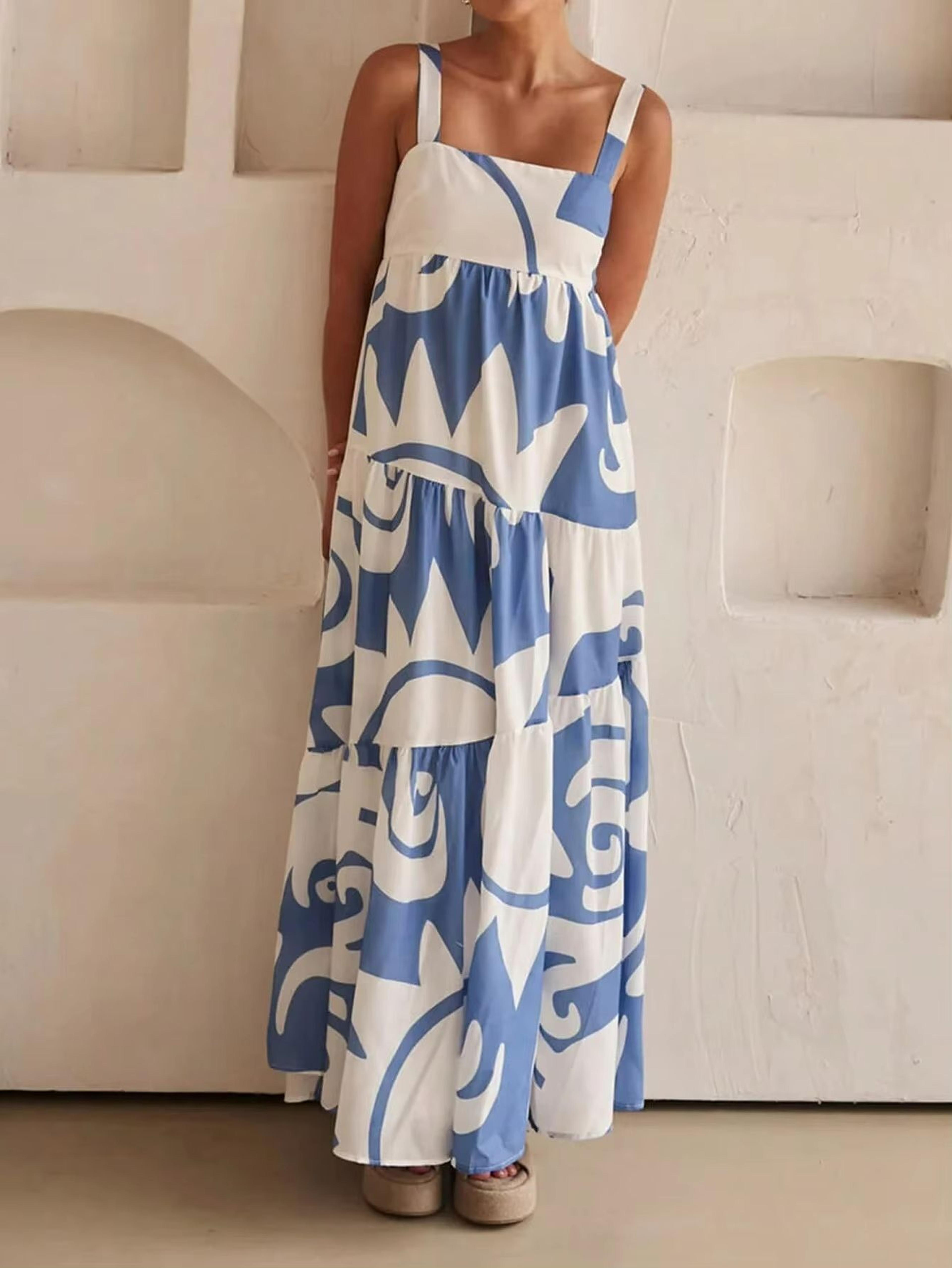boho breeze printed slip dress – lightweight vacation sundress for effortless style