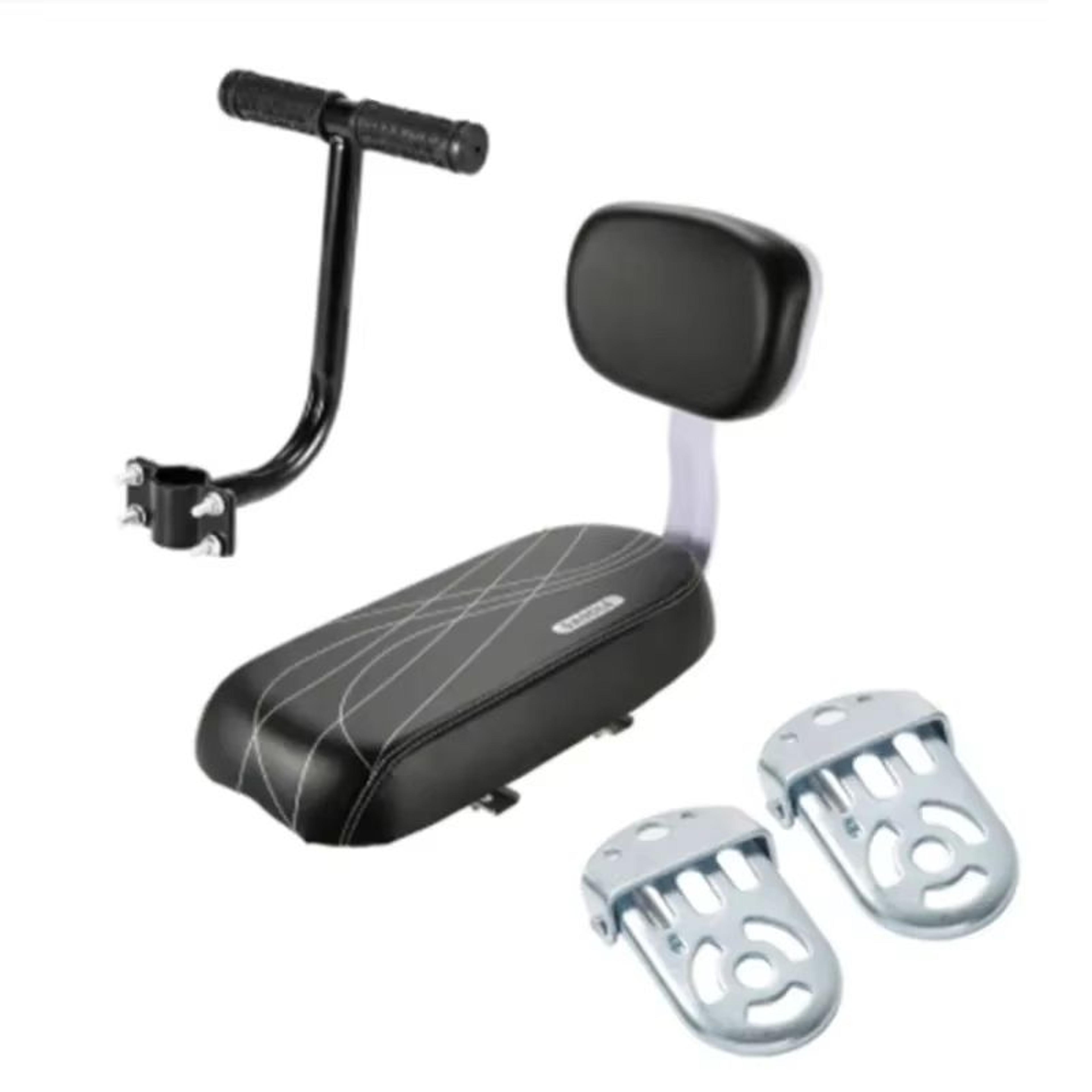 comfortride rear bike seat for kids – pu leather bicycle saddle with backrest for mtb & rear rack use