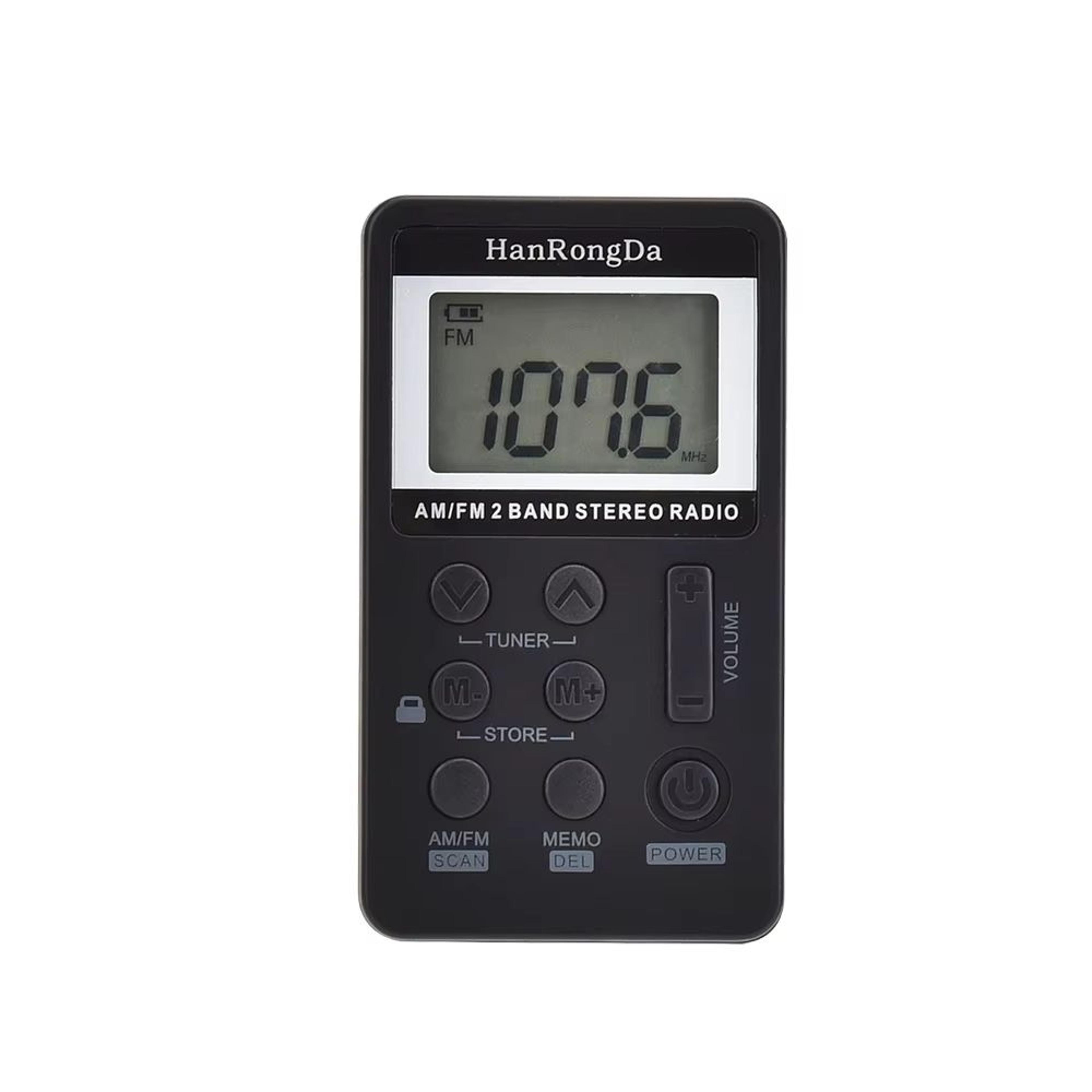 Mini AMFM Pocket Radio With LCD Display  Rechargeable Portable Stereo Receiver With Earphones 6