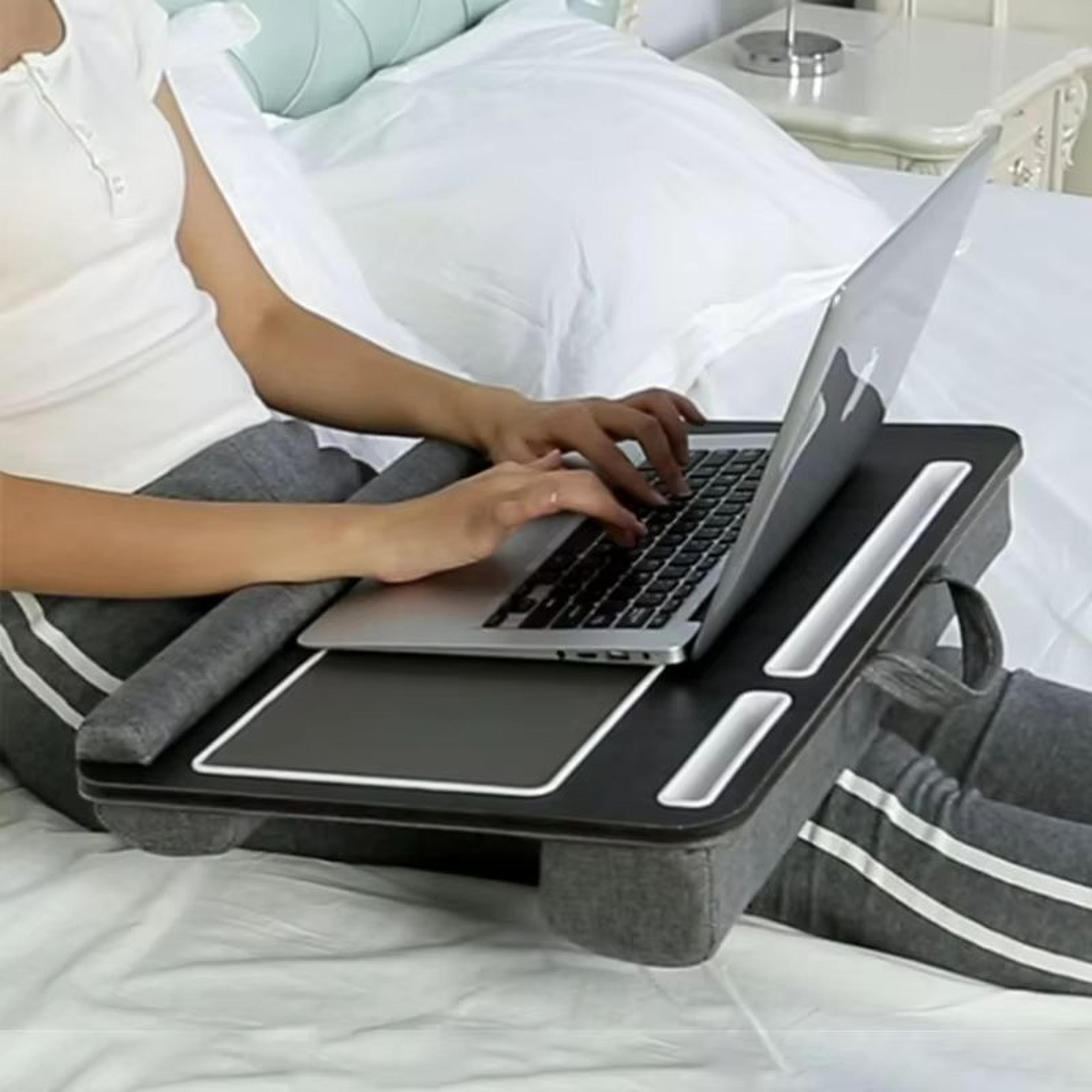 HomeEase SofaBed Laptop Desk With Embedded Mouse Pad  Antislip Double Groove Bar 2