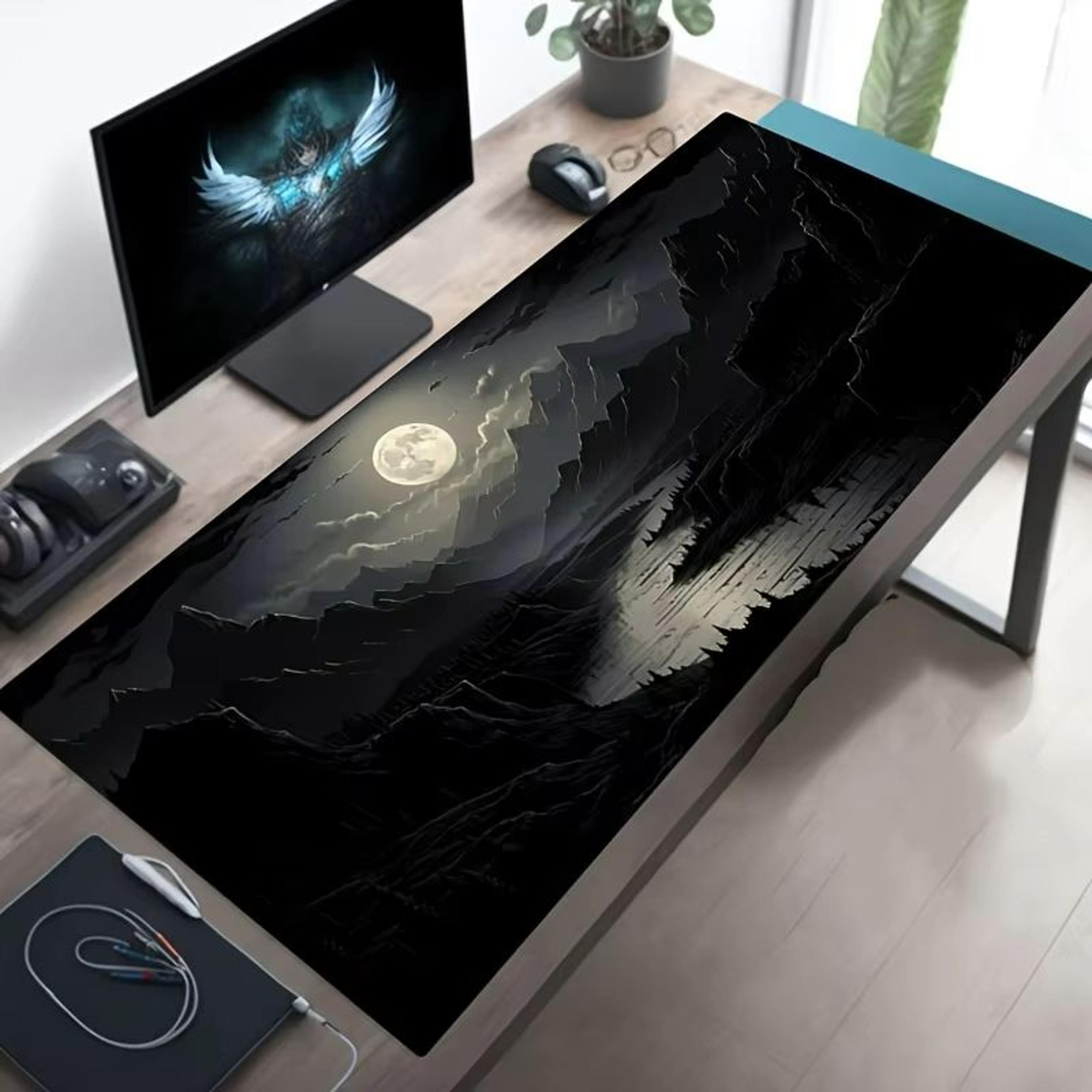 moonlight aura xxl gaming desk mat - large mouse pad with non slip base