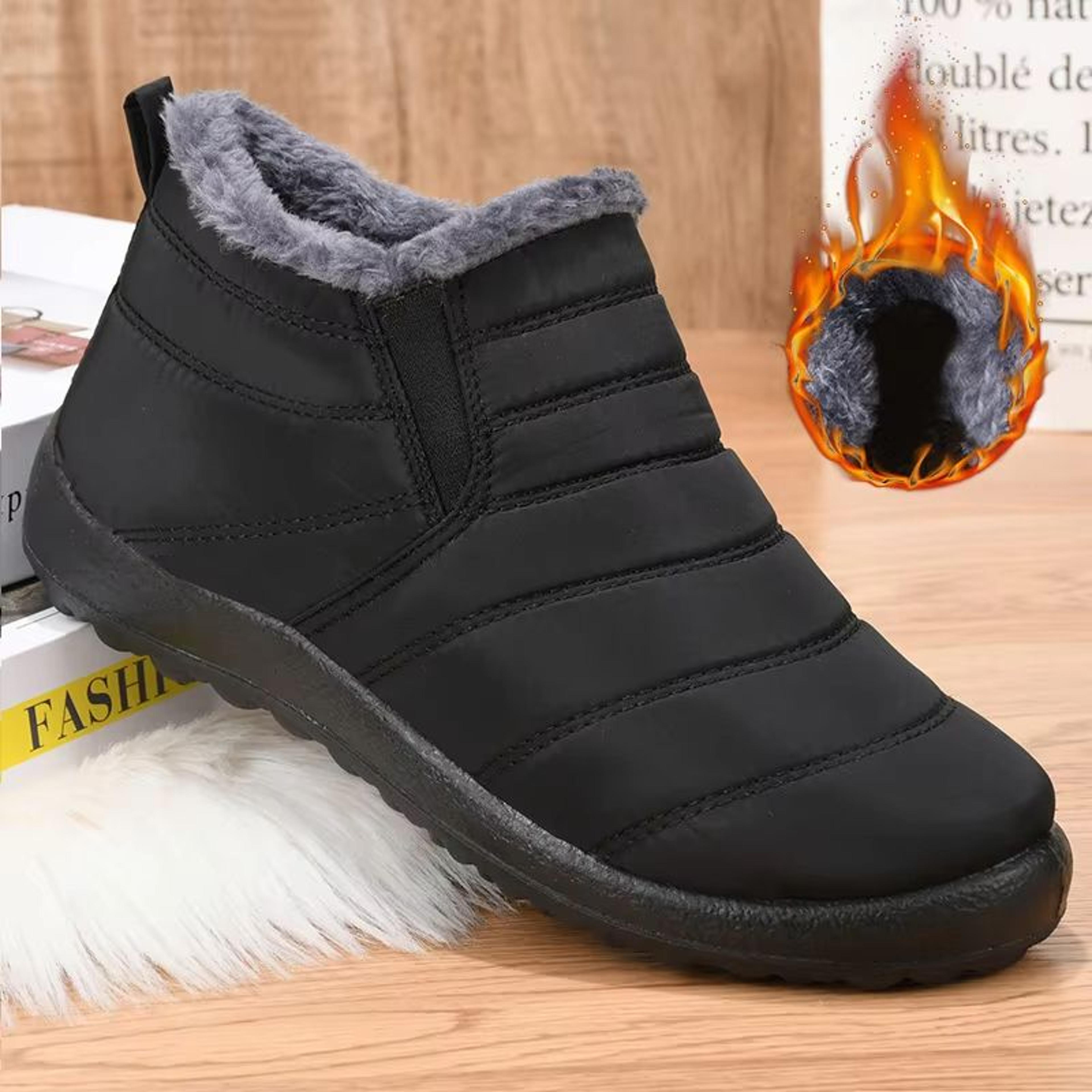 men's winter snow boots – waterproof fur-lined hiking ankle boots for outdoor work and cold weather
