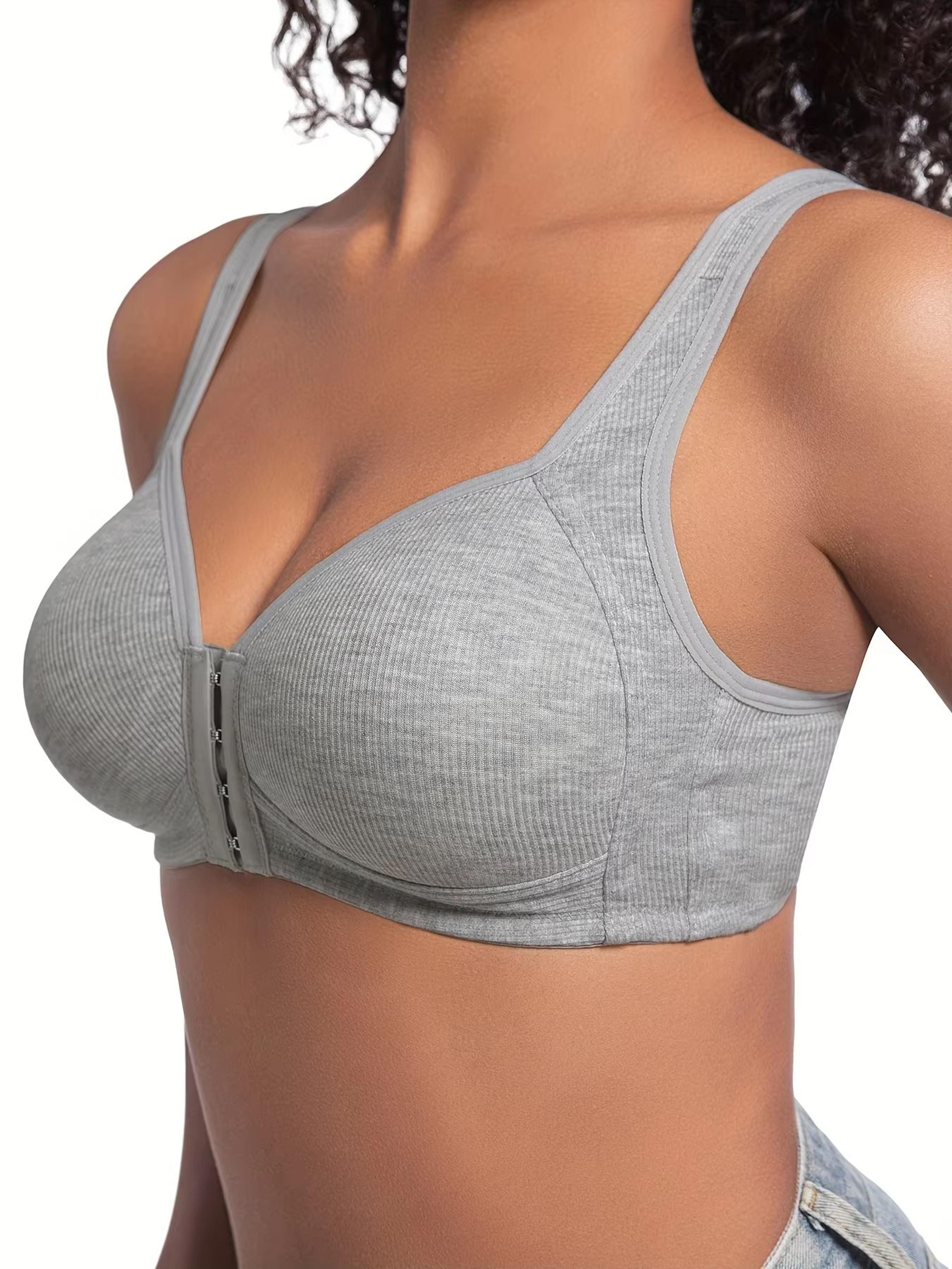 wire-free front closure bra – women's full coverage comfort bra with fixed cups for everyday support