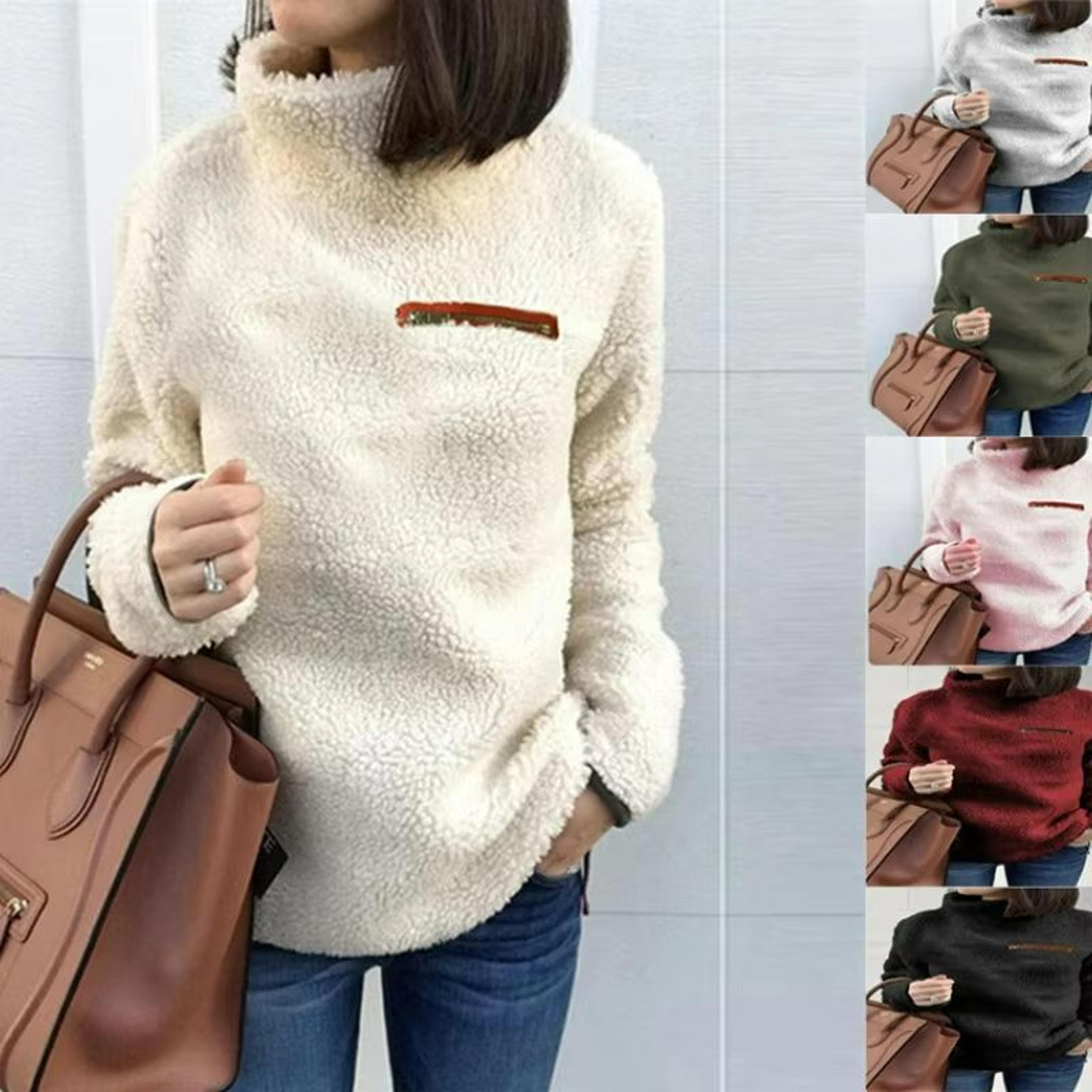 cozyzip super-soft turtleneck pullover – women's winter zipper sweater