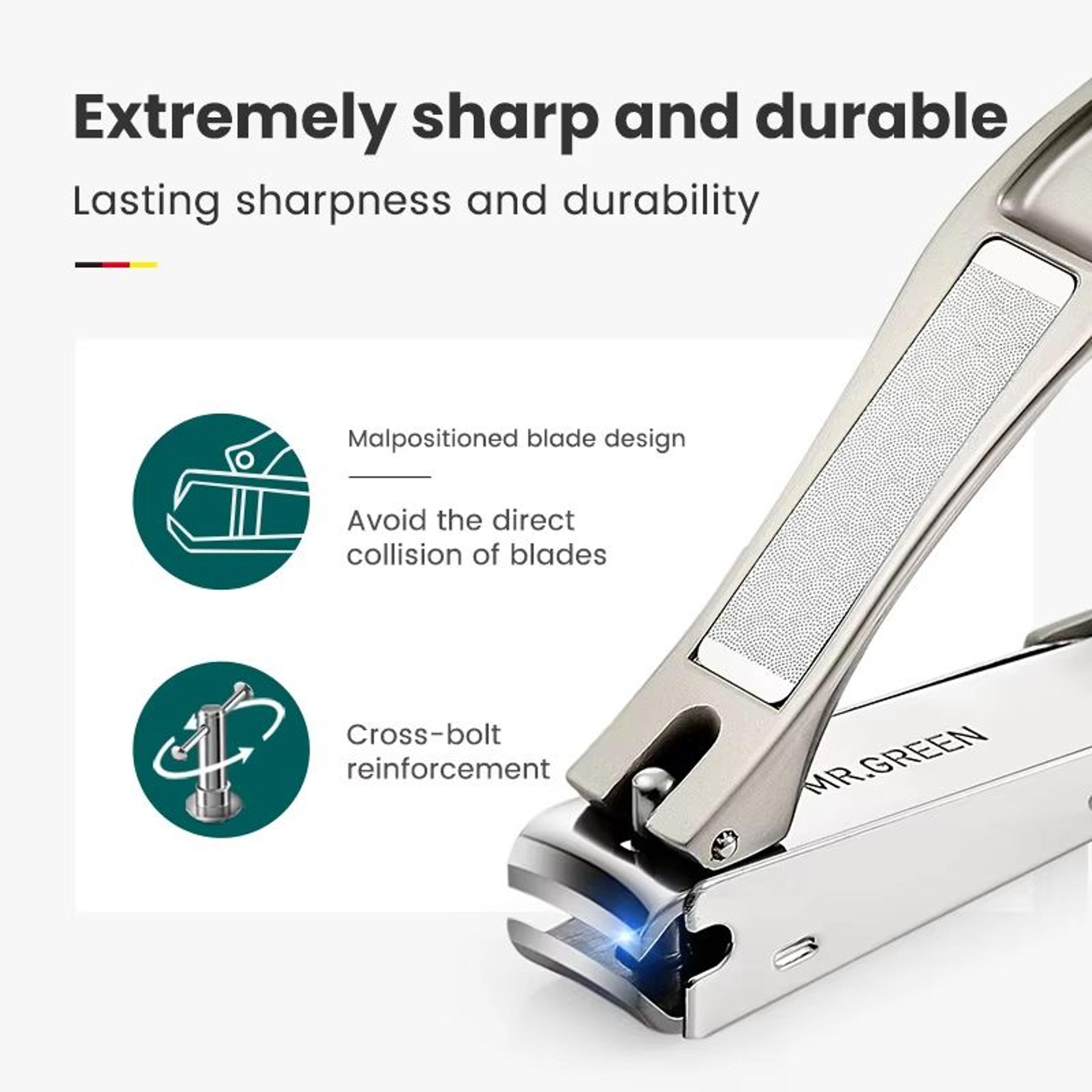 Stainless Steel Nail Clippers AntiSplash Precision Fingernail And Toenail Trimmer 1