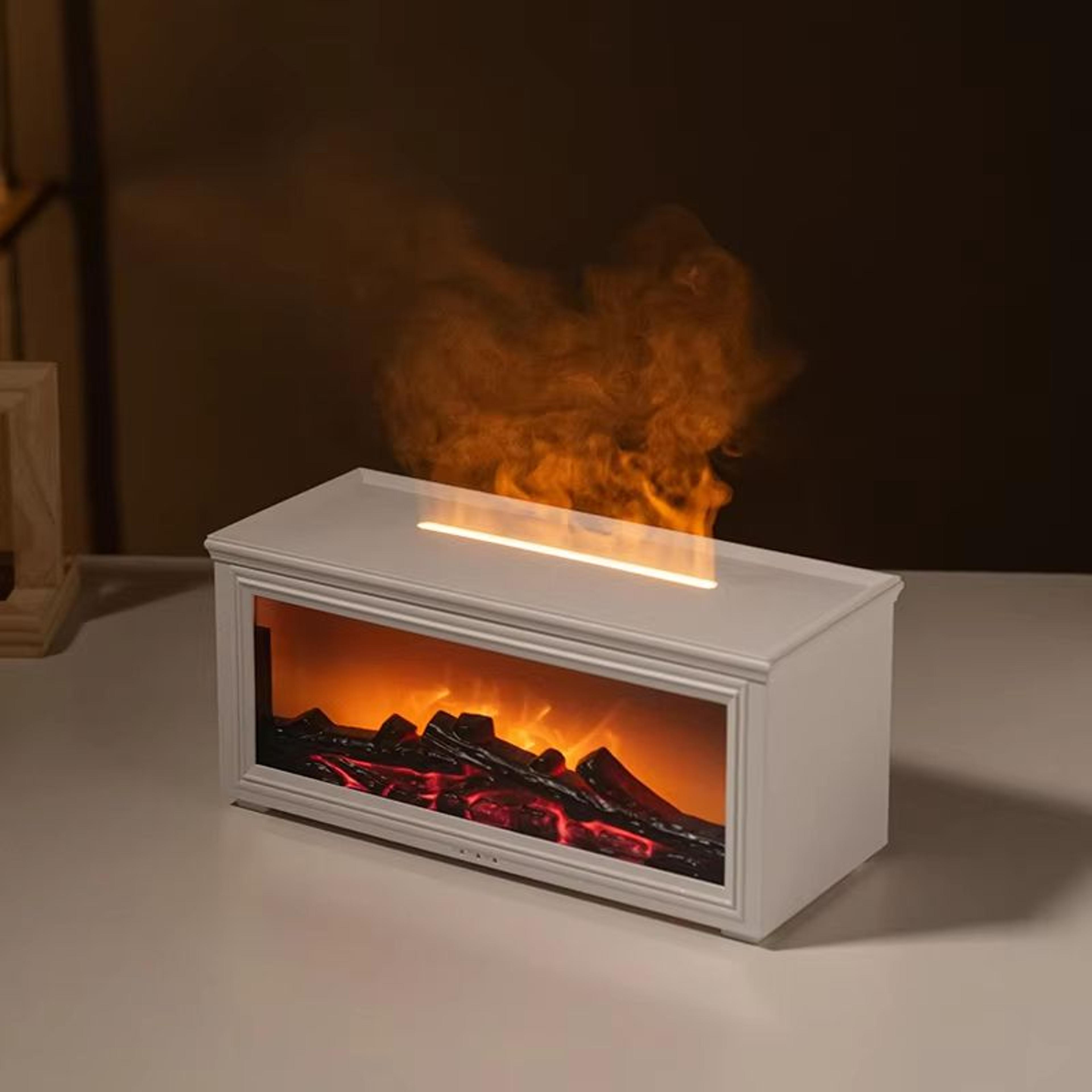 Mini Flame Essential Oil Diffuser With 7Color LED  Aromatherapy Fireplace Humidifier 5
