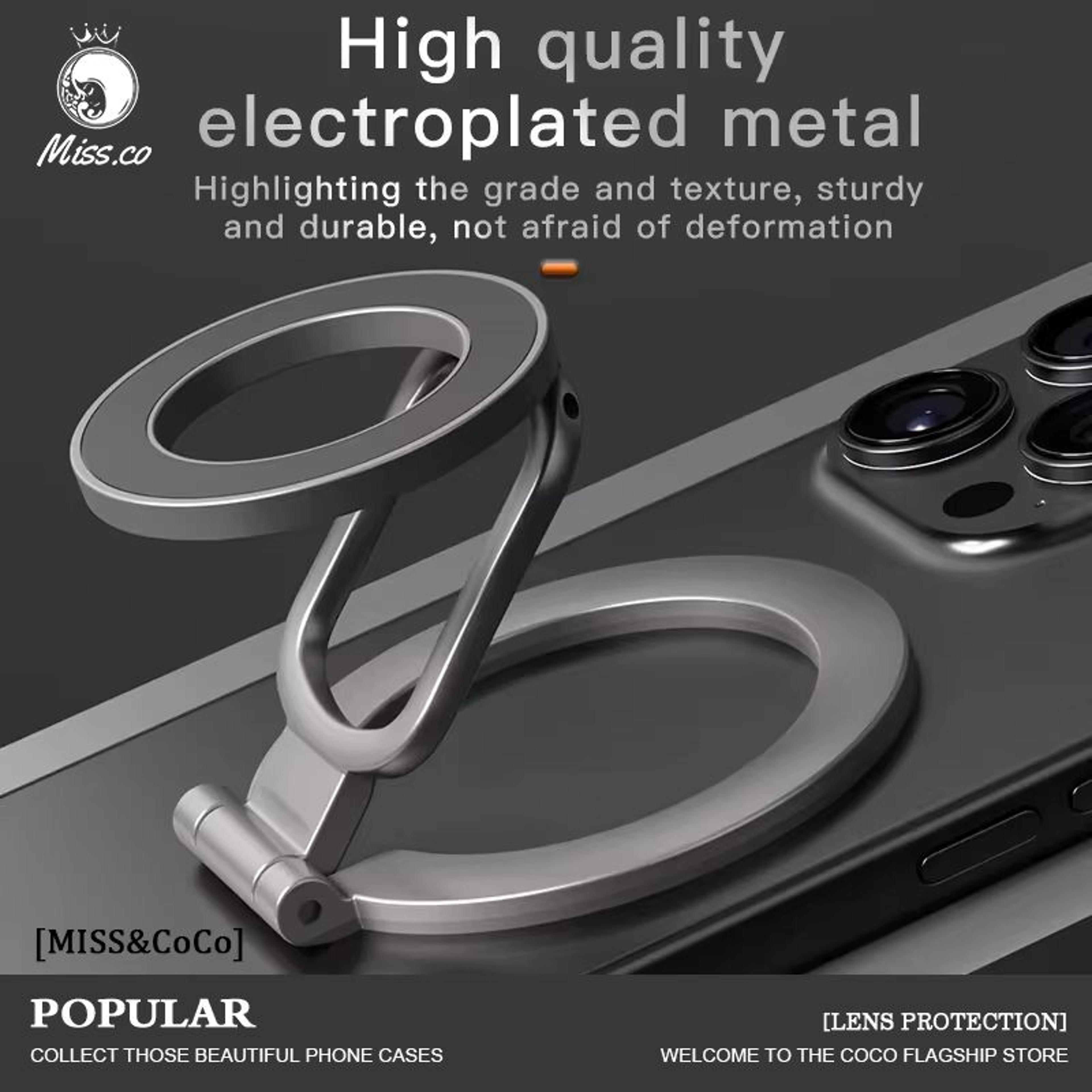 foldable 360° magsafe phone holder with strong magnet & finger grip for iphone 14/15/16