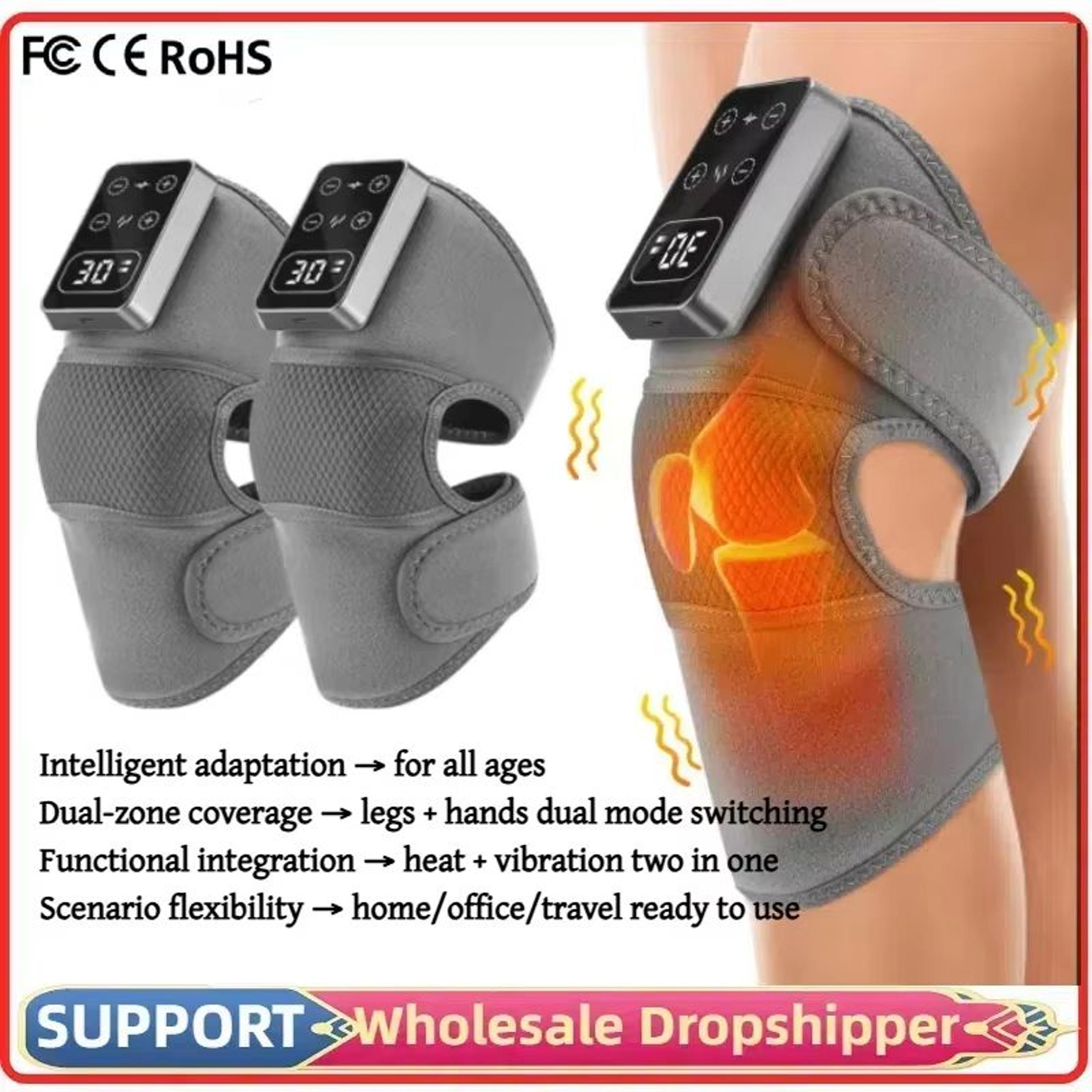 electric knee massager with heat & vibration – joint pain relief and muscle relaxation pad