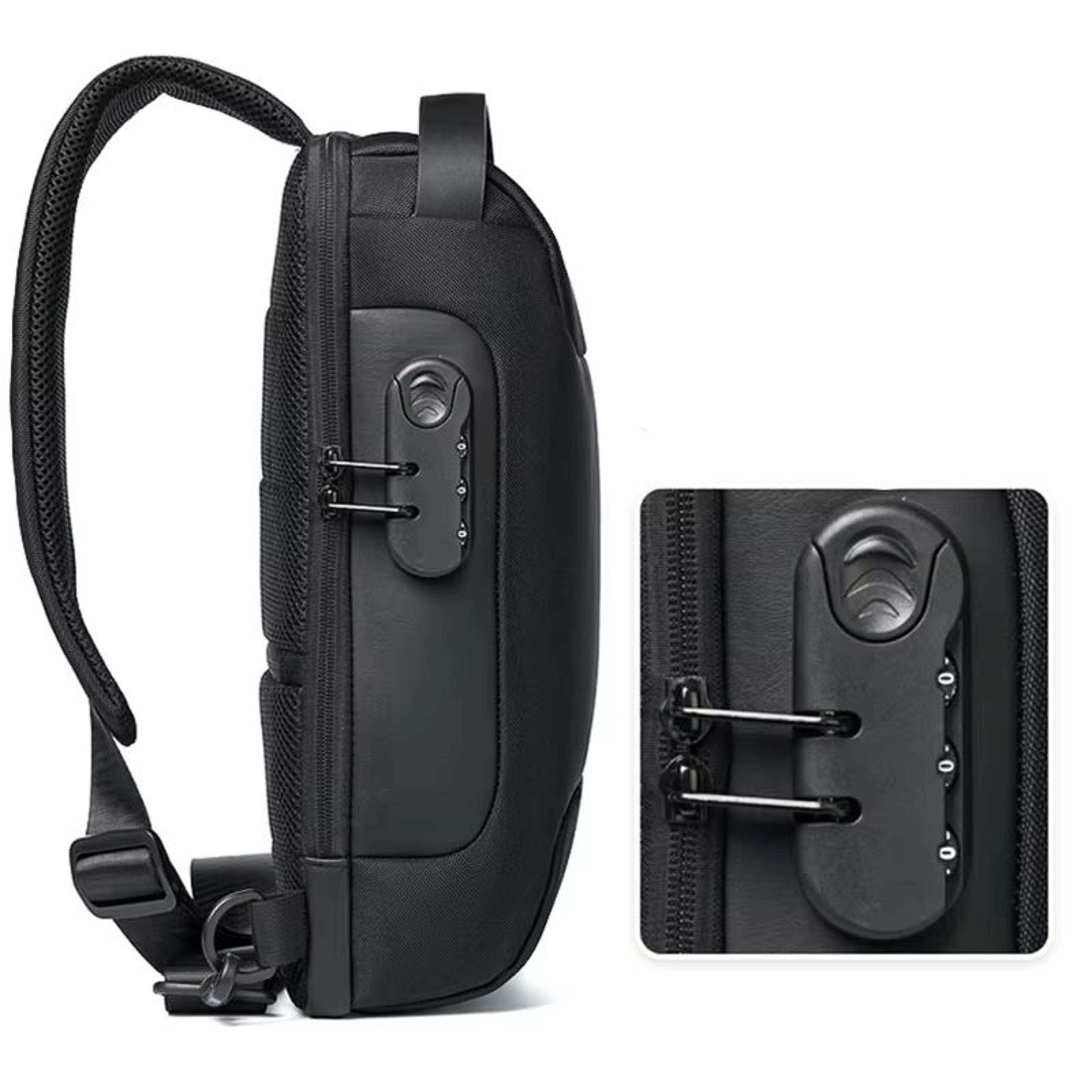 Mens USB Crossbody Bag  Waterproof AntiTheft Shoulder Chest Pack For Travel  Daily Use 3