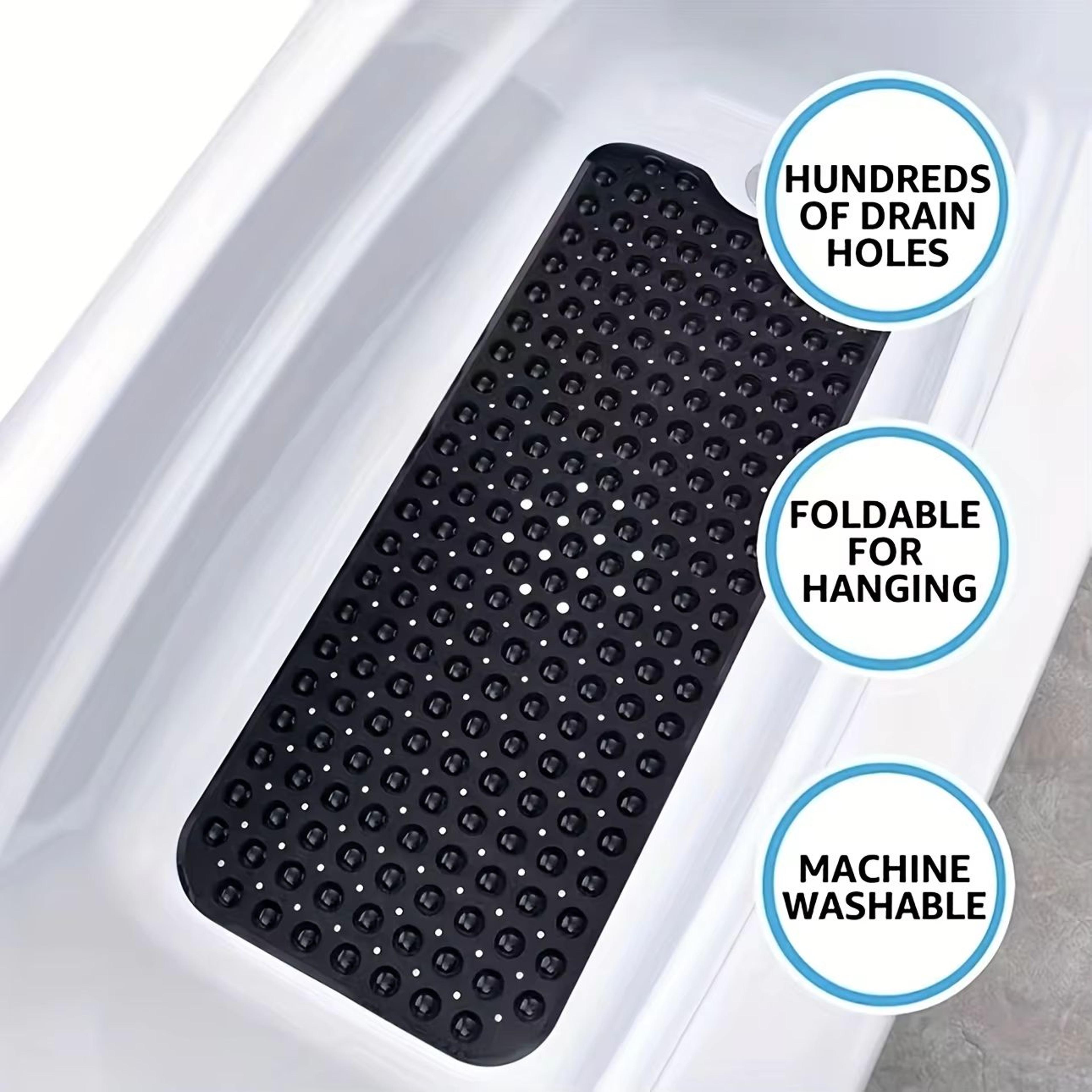 NonSlip Shower Mat  Machine Washable Bathtub Mat With Drain Holes  Suction Cups For Bathroom Safety 5