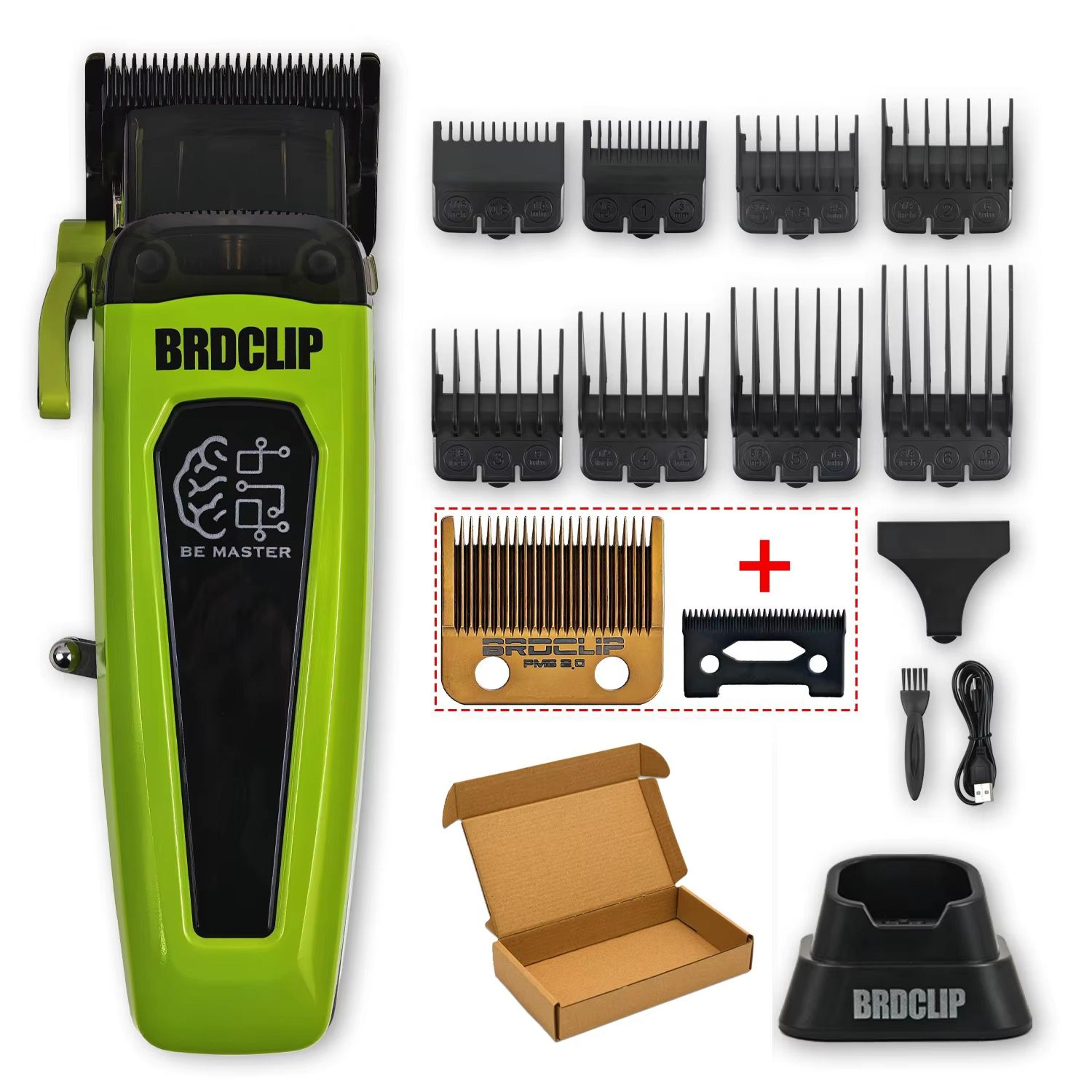 BRDCLIP BRD106 Professional Mens Hair Clipper 7500RPM Cordless Trimmer With Charging Base And DLC B 13