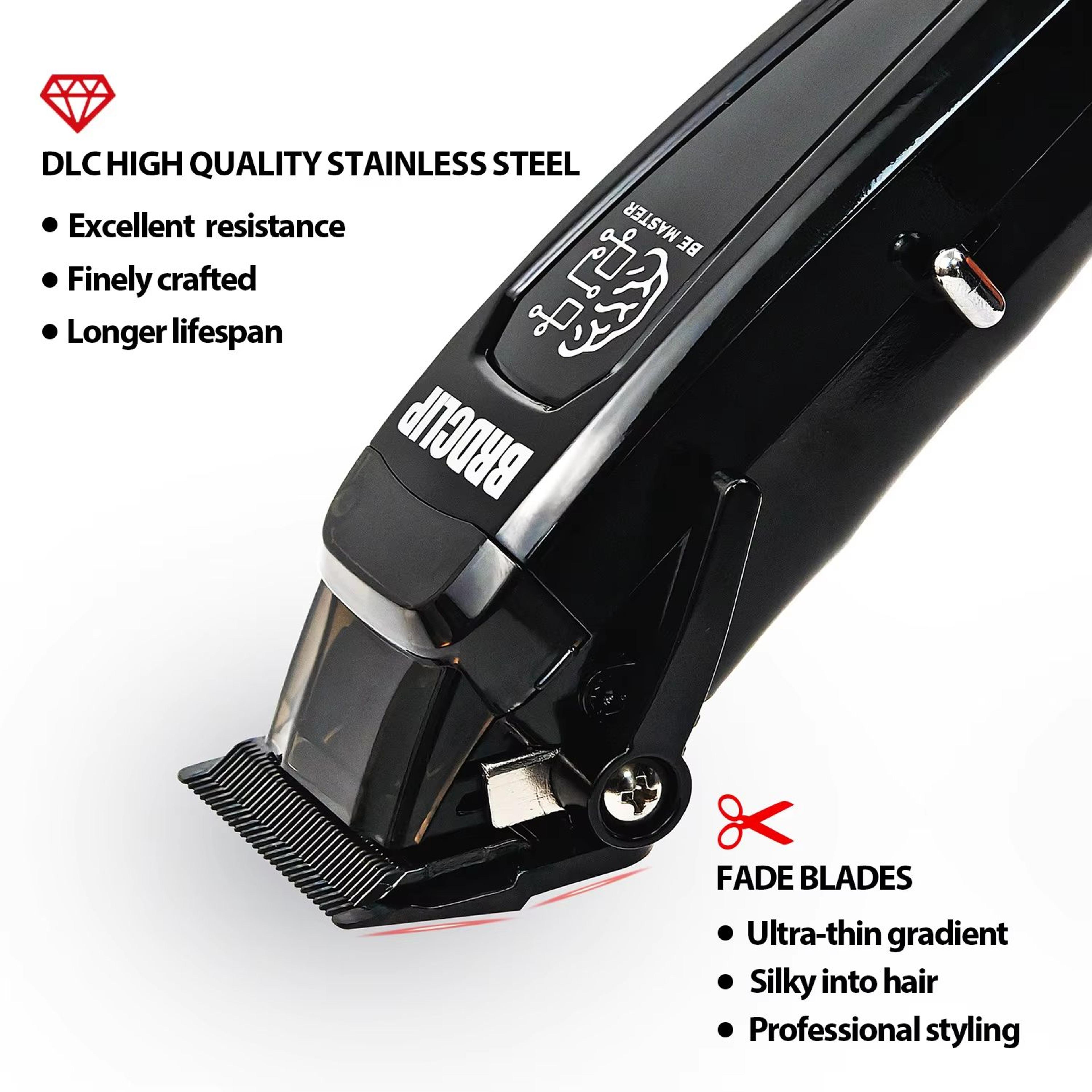 BRDCLIP BRD106 Professional Mens Hair Clipper 7500RPM Cordless Trimmer With Charging Base And DLC B 4