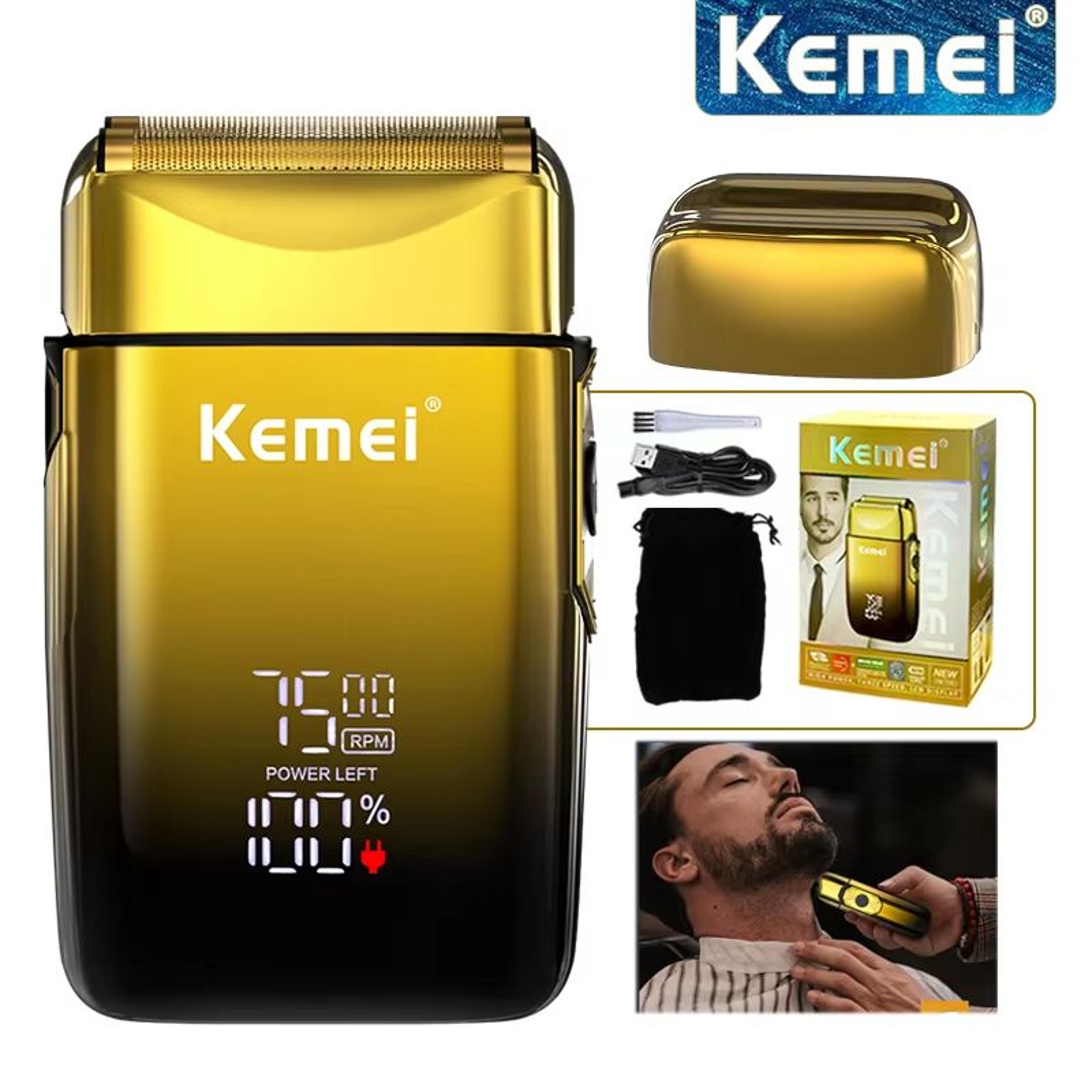 kemei km-tx10 professional electric shaver – 7500rpm beard trimmer and rechargeable hair razor for men