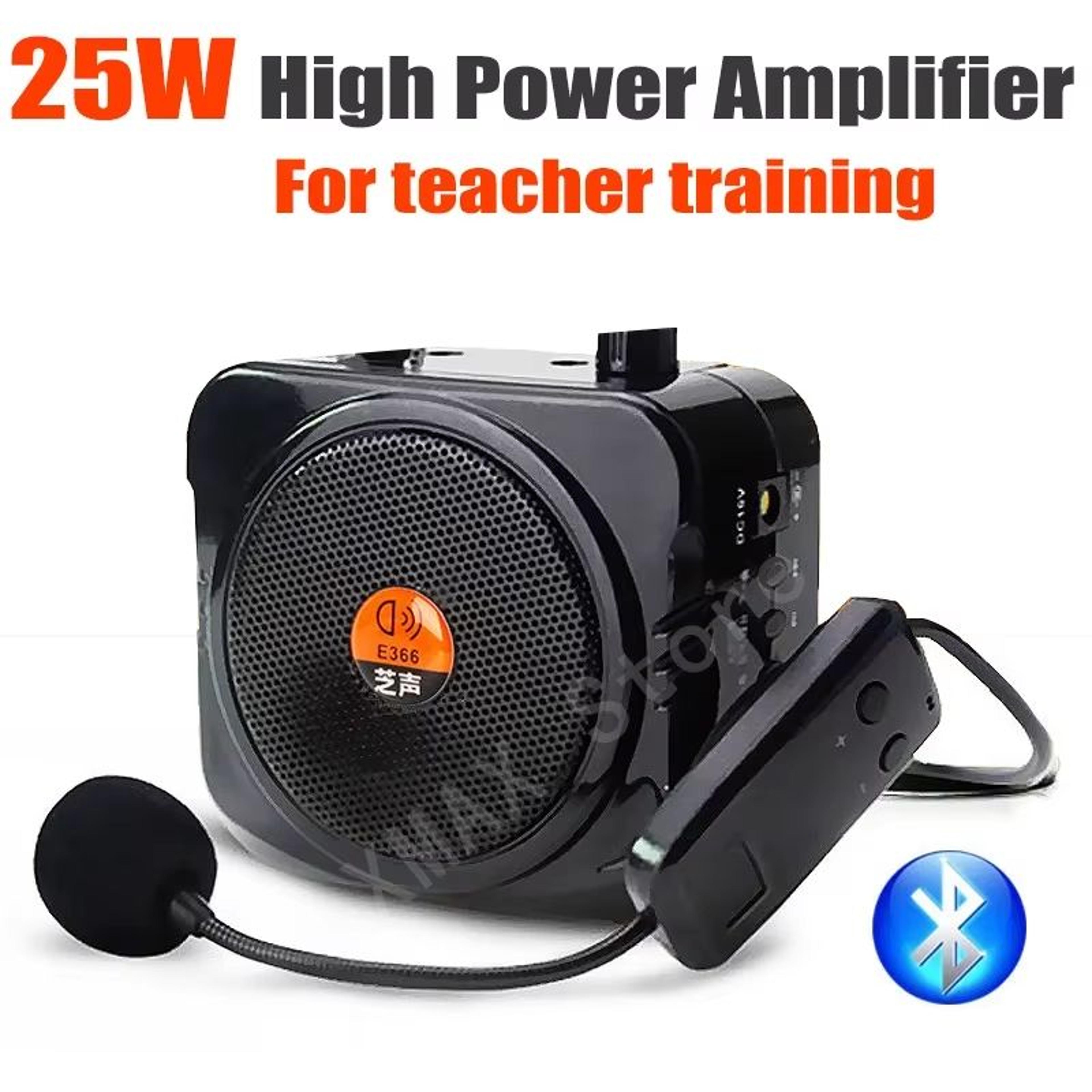 25w bluetooth amplifier speaker with wired & wireless microphone – classroom, tour guide, and event voice amplifier