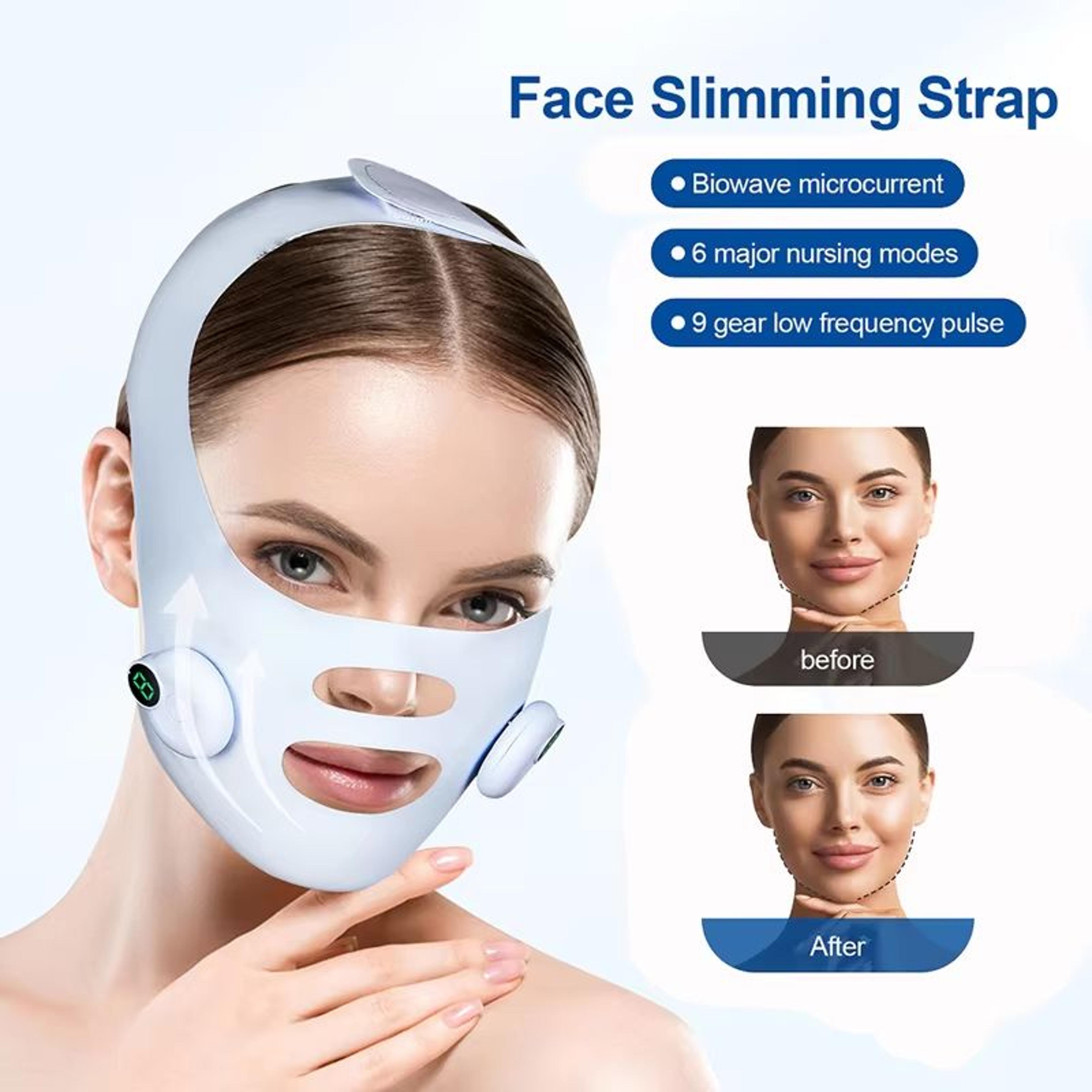 facial ems lifting massager – v-line slimming strap & double chin removal tool for firm skin