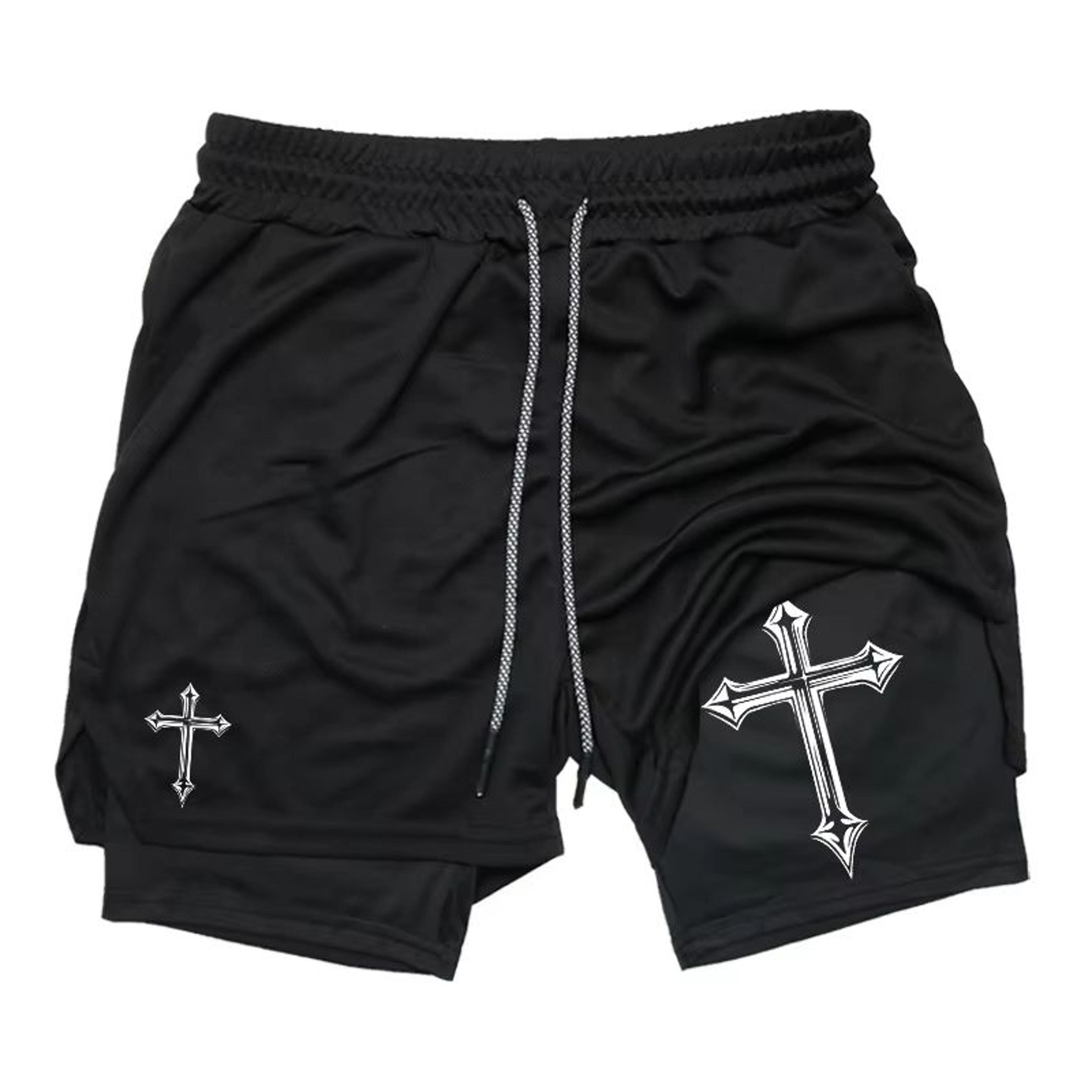 2-in-1 men's workout running shorts with compression liner – athletic gym shorts with phone pocket & towel loop