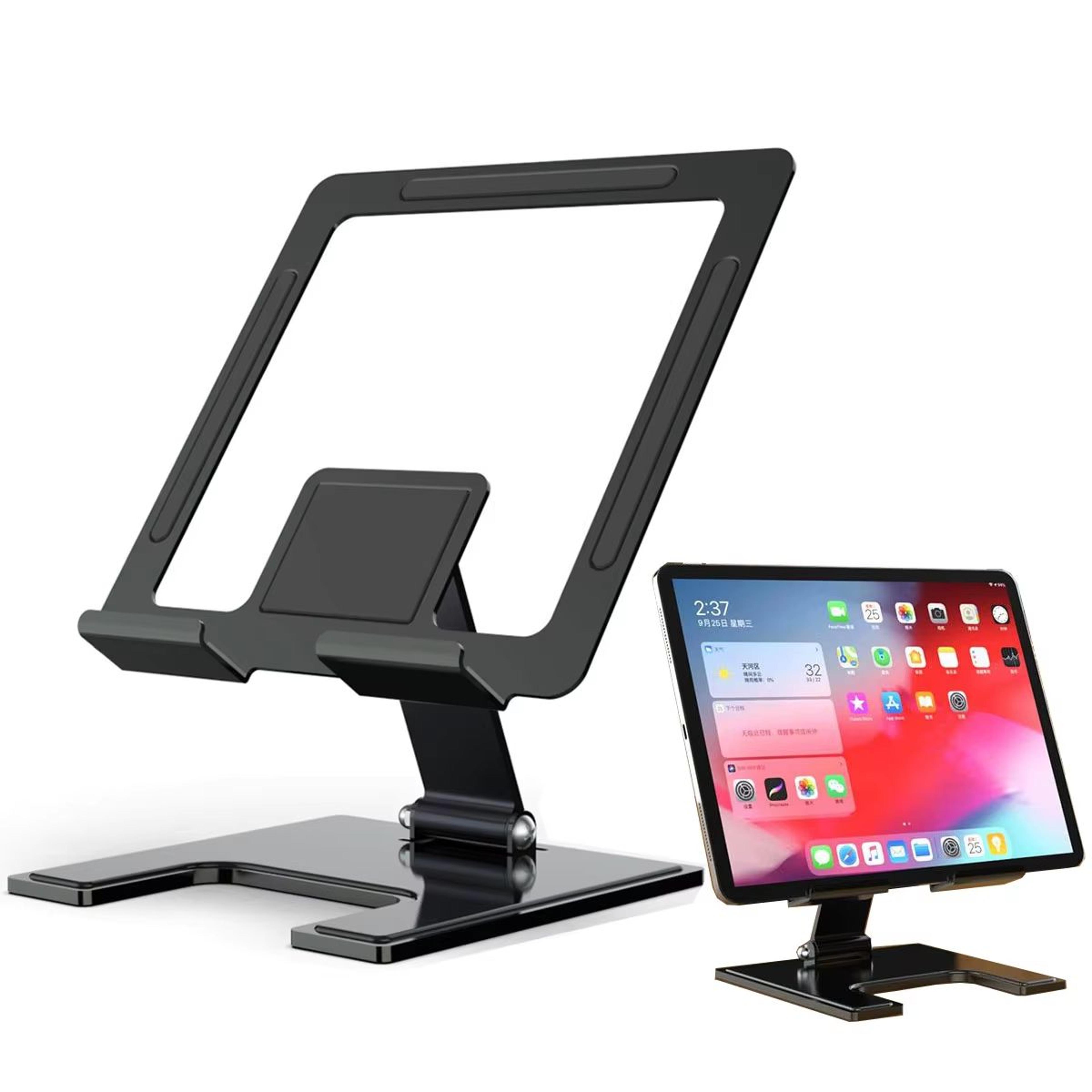 universal all-metal adjustable tablet stand – portable desk holder for ipad, samsung & more