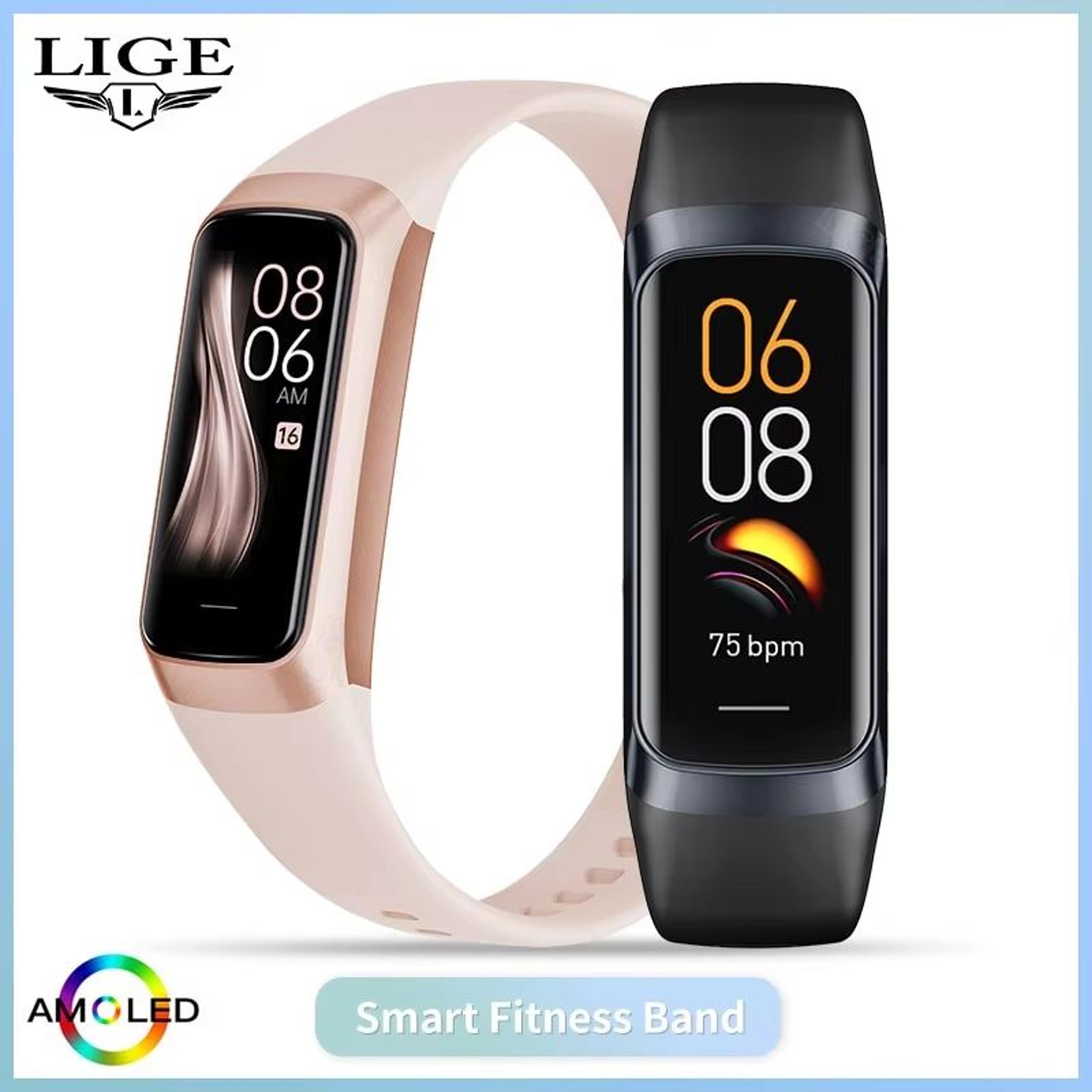 lige amoled smart watch 2023 – waterproof fitness tracker with heart rate & blood monitoring