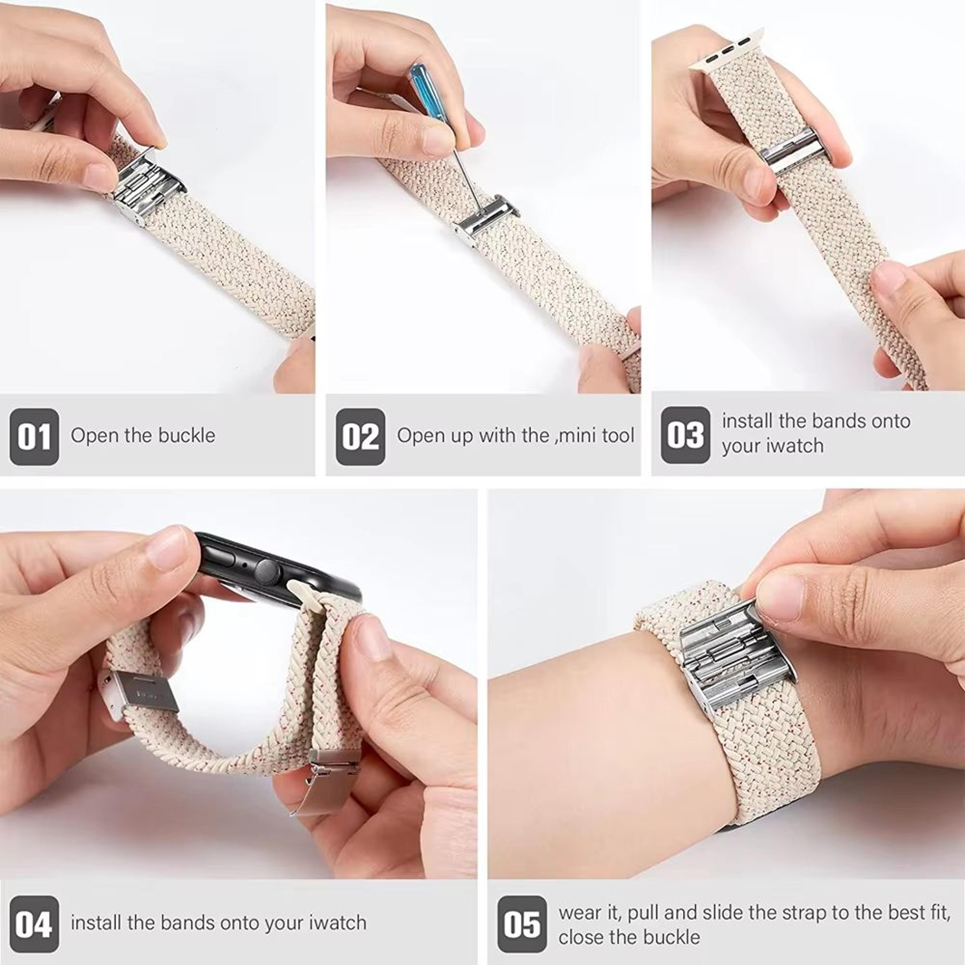 Braided Loop Strap For Apple Watch  Comfortable IWatch Band 5