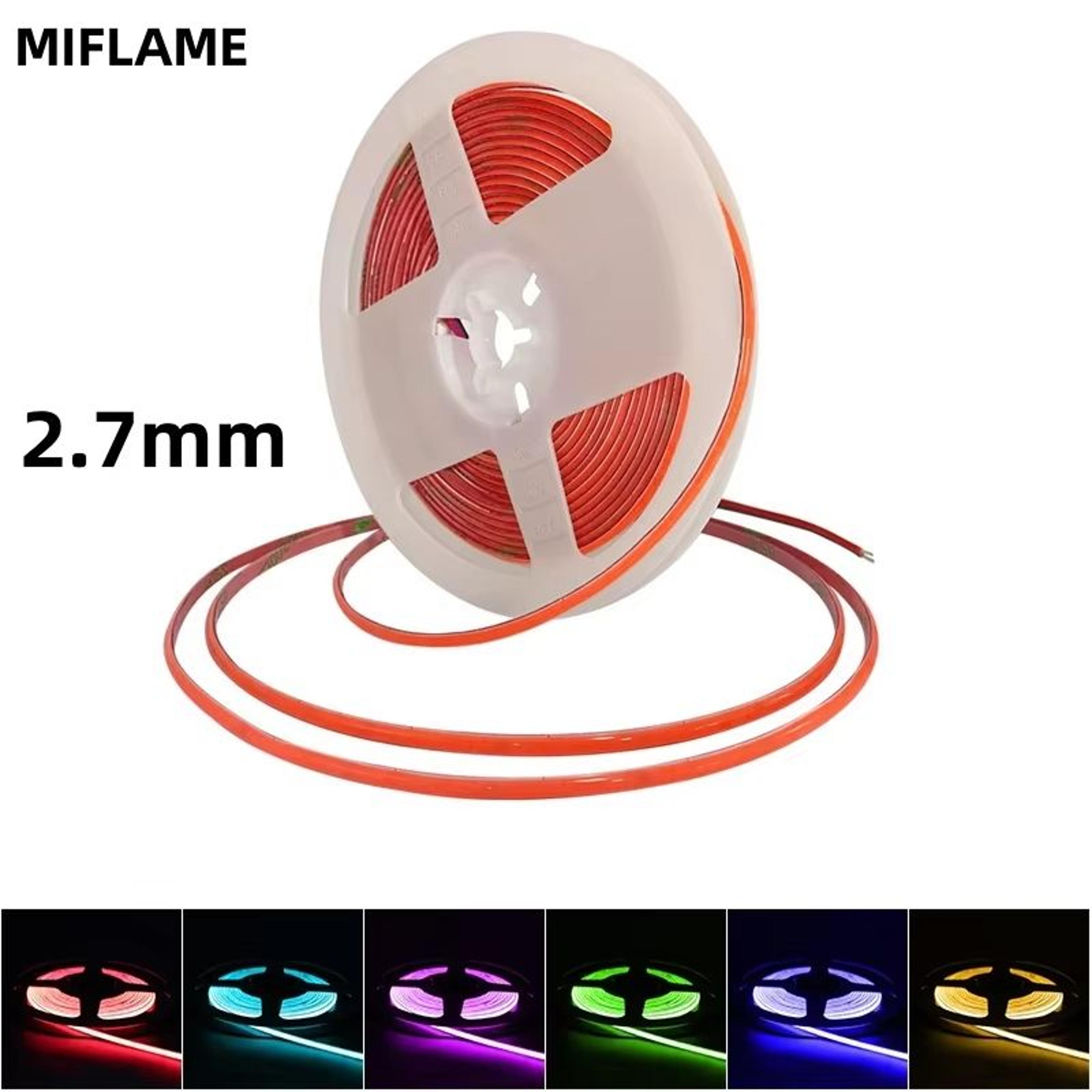 lumiflex 12v cob led strip lights – ultra slim 2.7mm high-brightness multi-color tape for room & decorative lighting