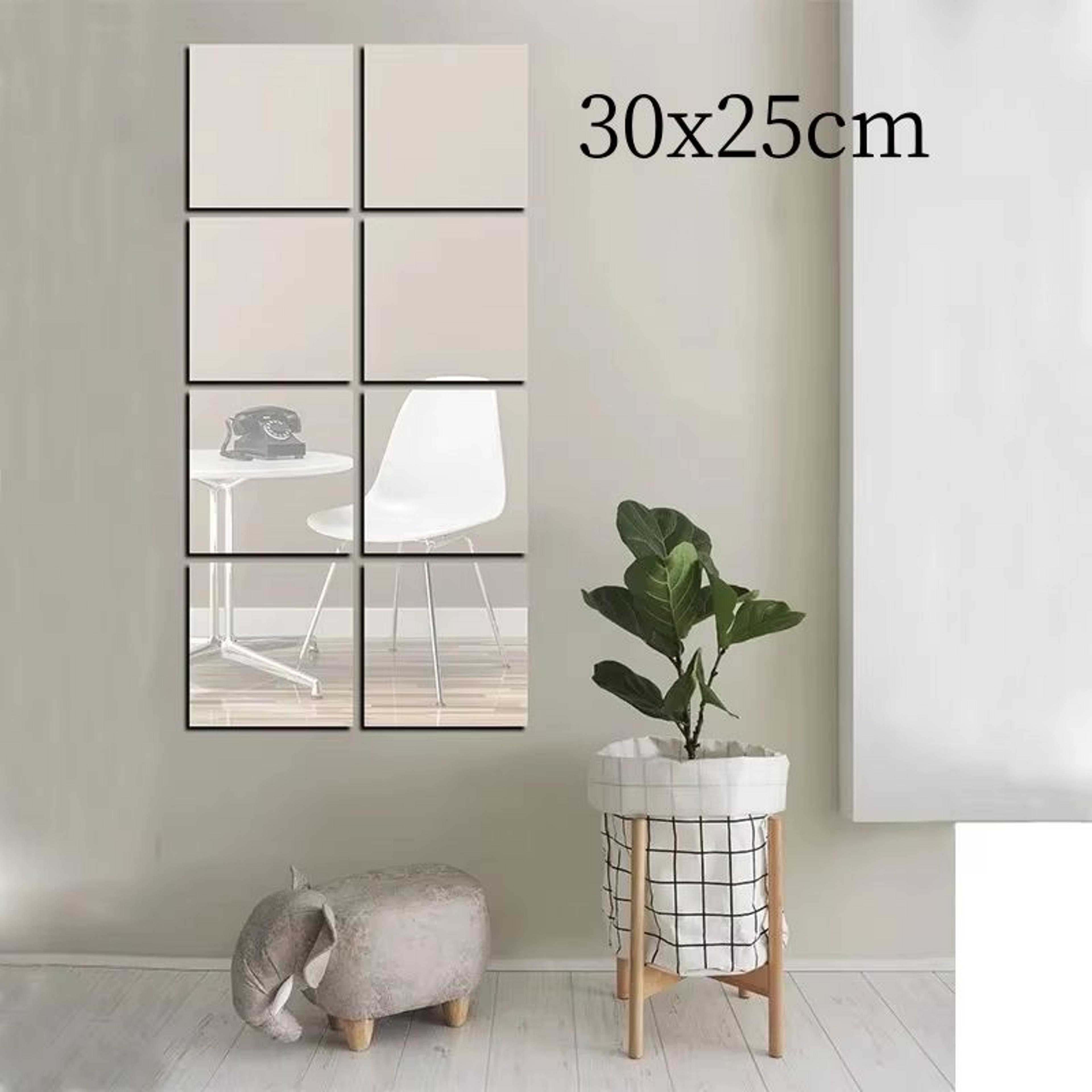 acrylic mirror wall sticker – 4-piece set, 11.8 x 9.8 in soft self-adhesive 3d decorative mirror sheets