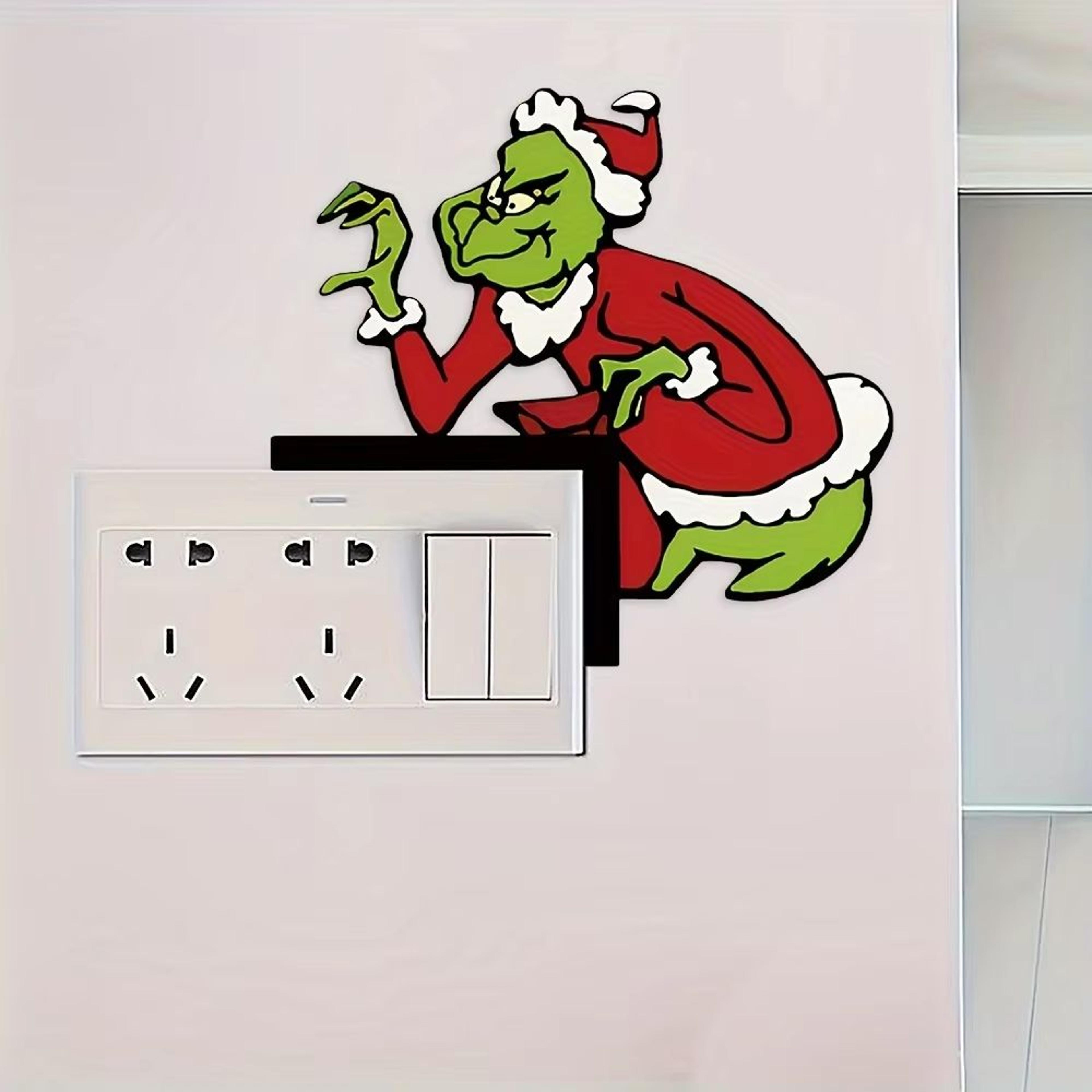 grinch corner door hanging decor – santa-clad grinch figure for festive home & doorway
